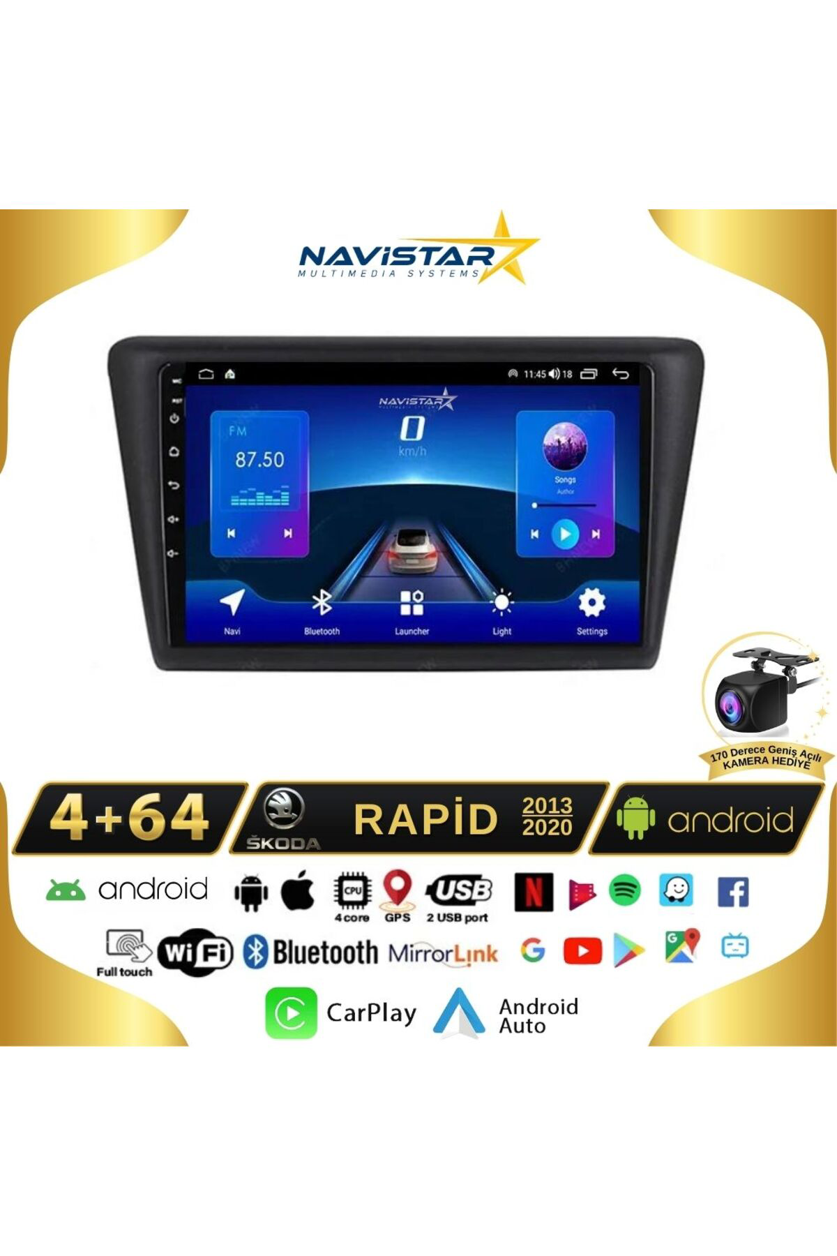 Skoda Rapid 2013-2020 Model 4gb 64gb Android 13 Kablosuz Carplay Skoda Rapid 2013-2020 Model 4gb 64gb Android 13 Kablosuz Carplay