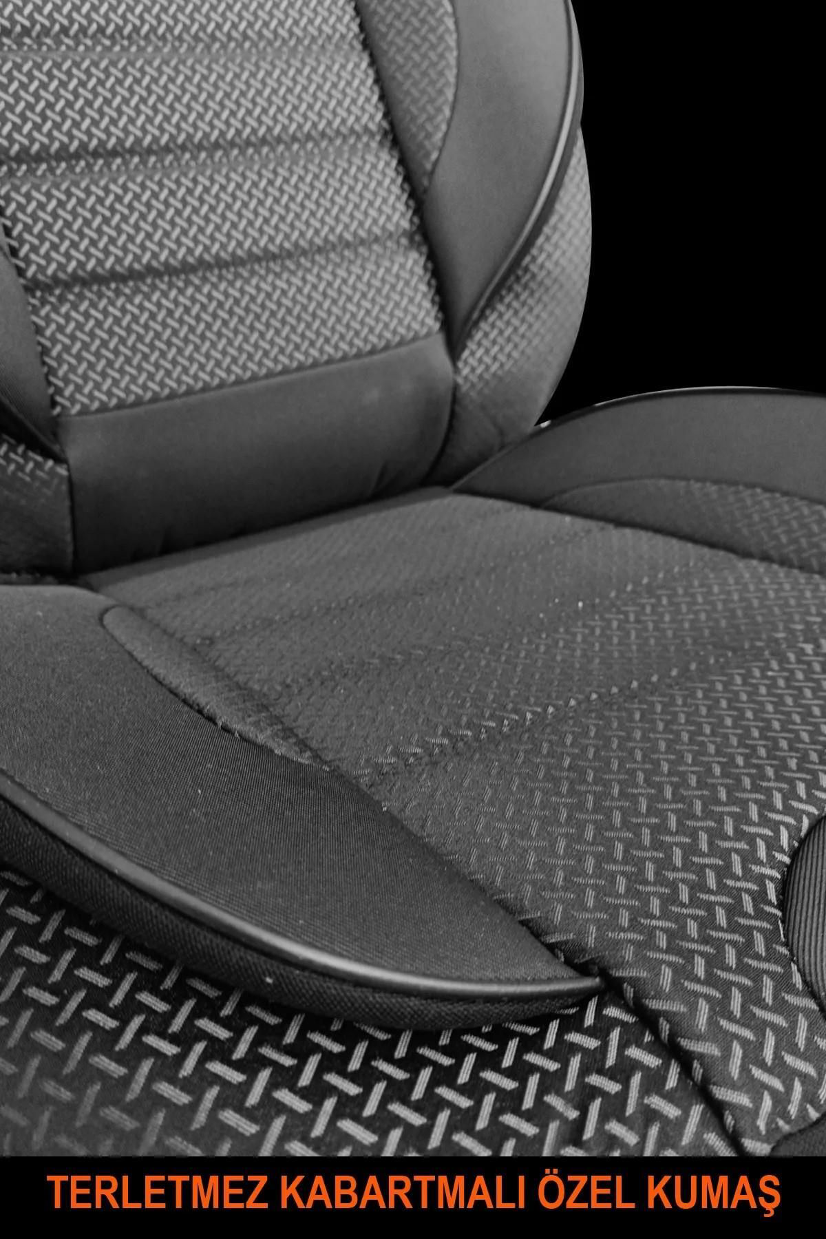 SKODA RAPID 2012-Uyumlu Oto Koltuk Kılıfı Bronz Serisi - Siyah