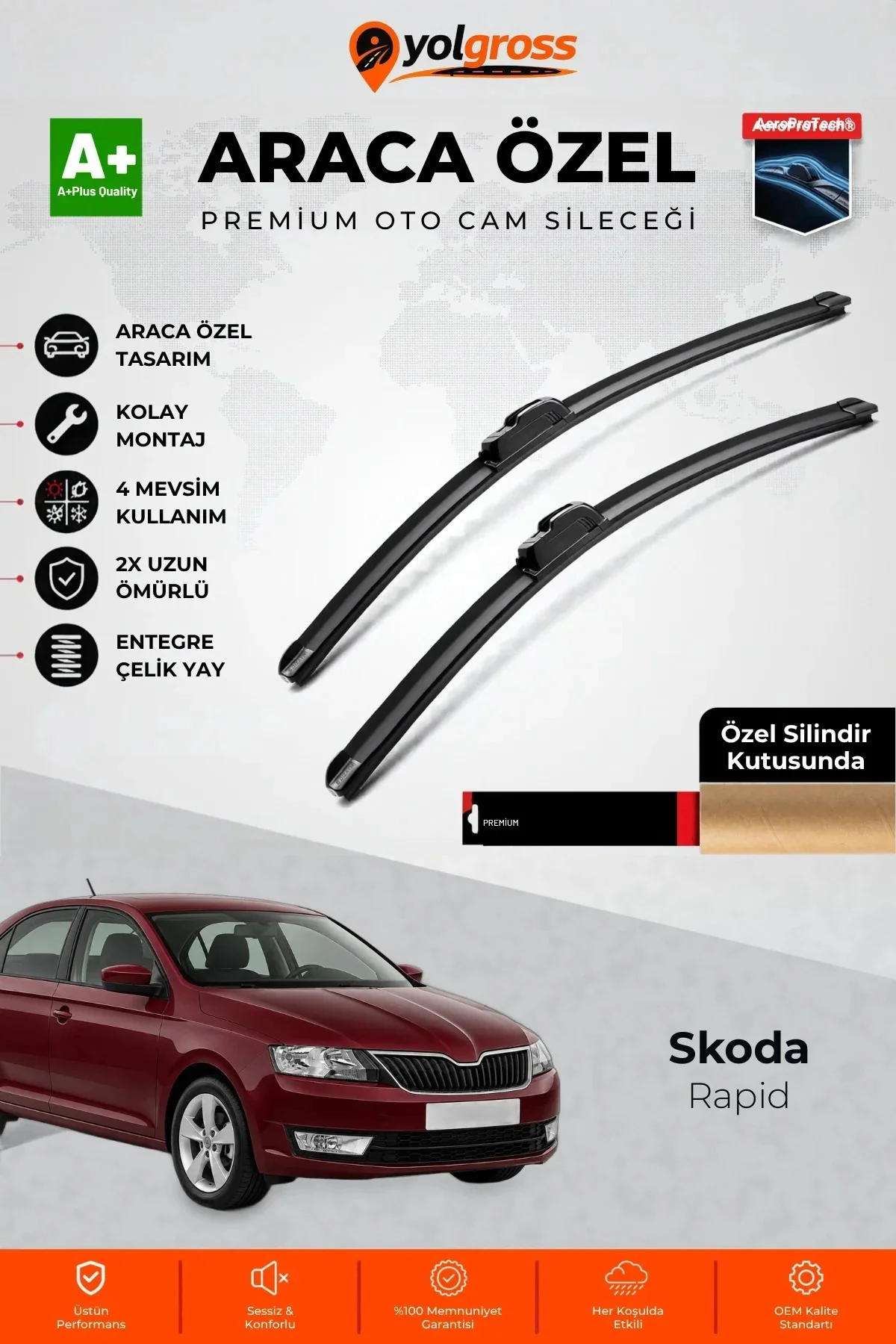 Skoda Rapid Ön Cam Silecek Seti 2012 Üzeri Premium Araca Özel 60-40 Cm A+ Kalite Skoda Rapid Ön Cam Silecek Seti 2012 Üzeri Premium Araca Özel 60-40 Cm A+ Kalite