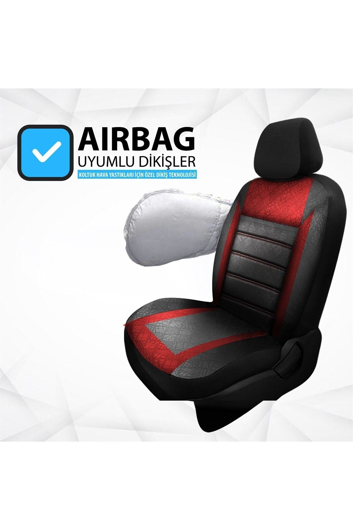 Jet Garaj Skoda Rapid Uyumlu Koltuk Kilifi Samma - Kirmizi