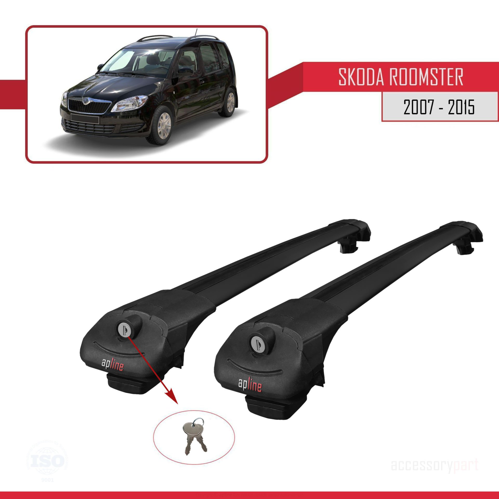 Skoda Roomster 2007-2015 Arası ile uyumlu ACE-1 Ara Atkı Tavan Ba