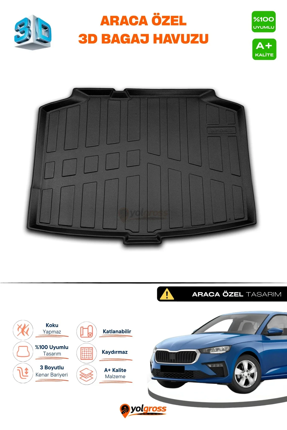 Skoda Scala 3D Pro Bagaj Havuzu Alt Bagaj 2019 Üzeri A+ Kalite Skoda Scala 3D Pro Bagaj Havuzu Alt Bagaj 2019 Üzeri A+ Kalite