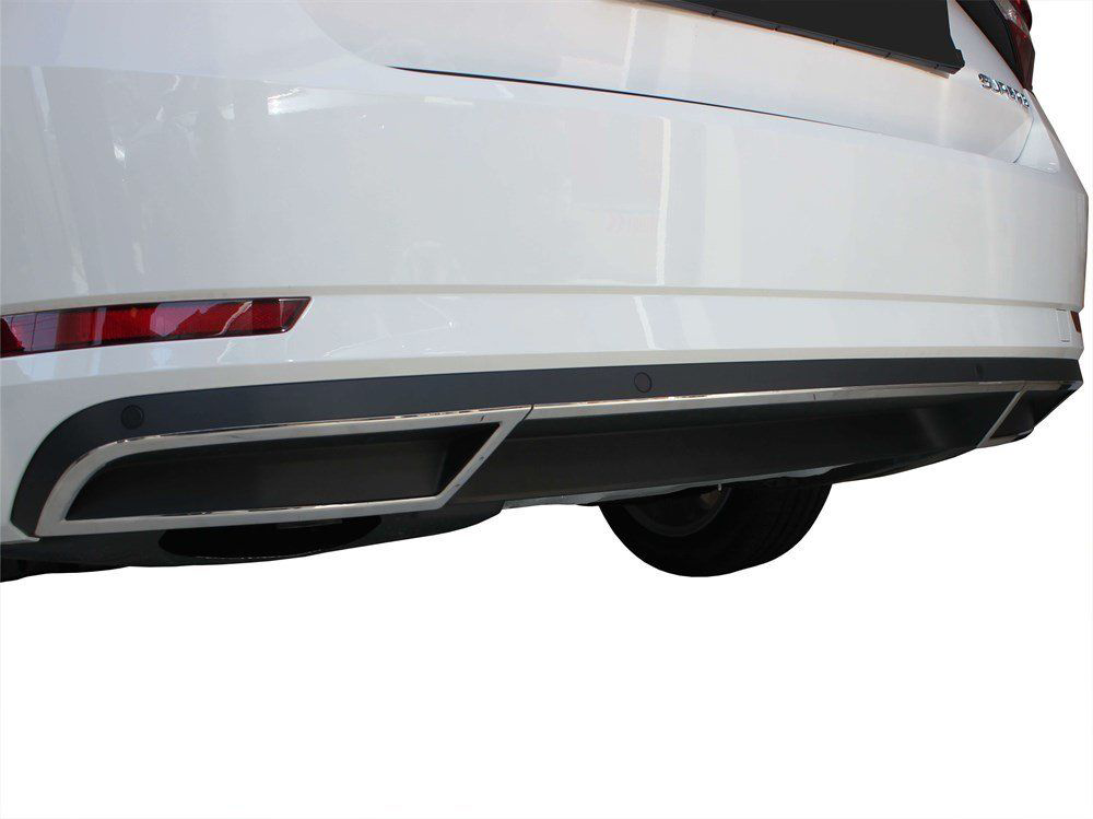 Skoda Super Uyumlu B8 Egzoz Çıkışı 3 Parça Krom 2015 Ve Sonrası