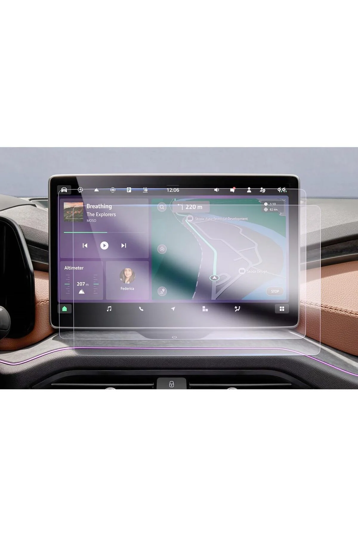 Skoda Superb 13 inç Uyumlu Multimedya Navigasyon 9H Nano Ekran Ko