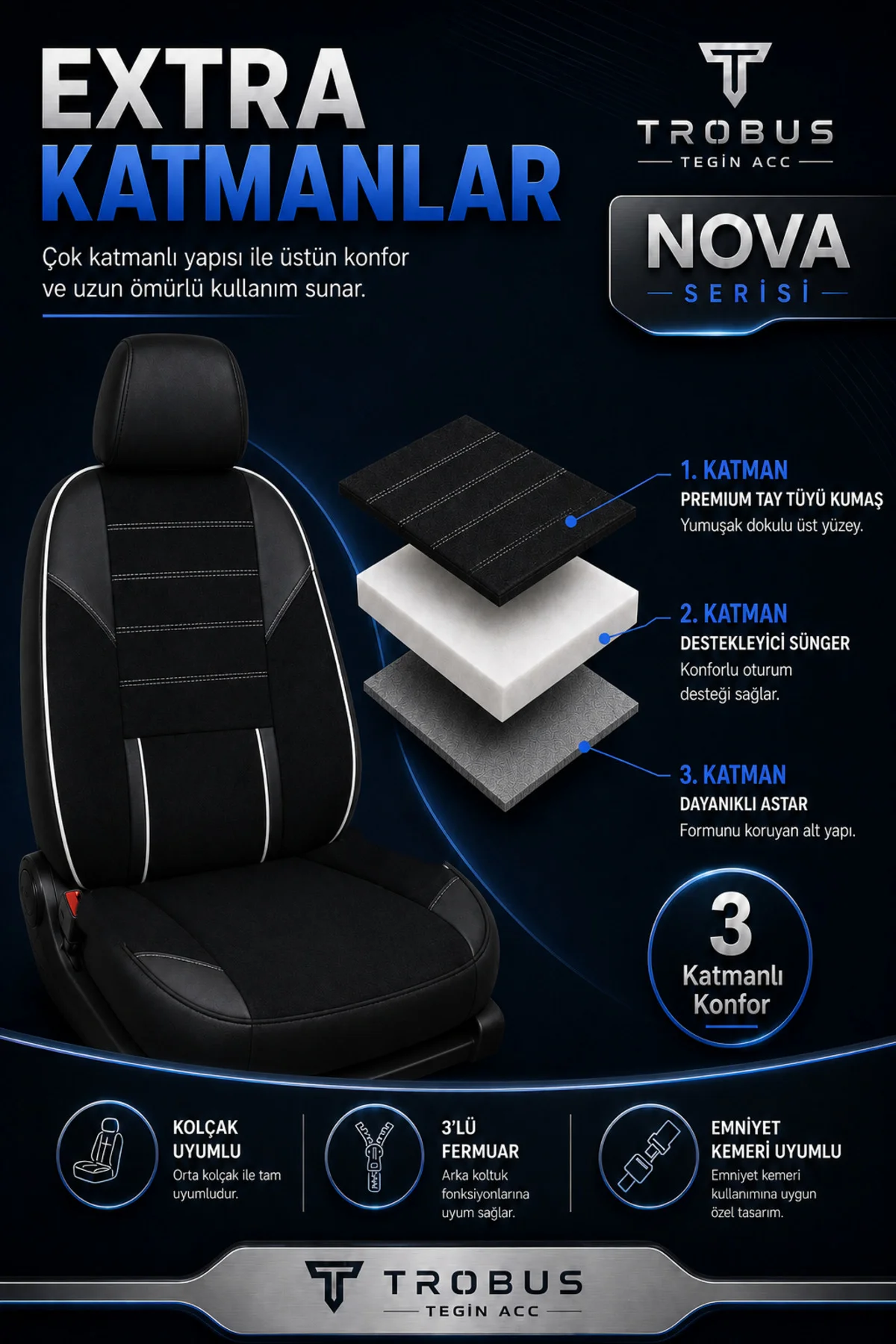 Skoda Superb 2008-2015 Uyumlu Nova Serisi Tay Tüyü Bel Destekli Siyah Beyaz Premium Koltuk Kılıfı Skoda Superb 2008-2015 Uyumlu Nova Serisi Tay Tüyü Bel Destekli Siyah Beyaz Premium Koltuk Kılıfı