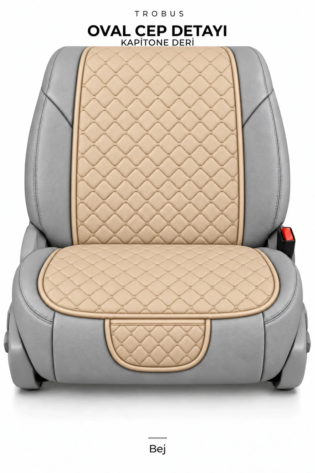Skoda Superb 2008+ Suni Deri Kapitone Minder 5 Parça Bej - Görsel 4