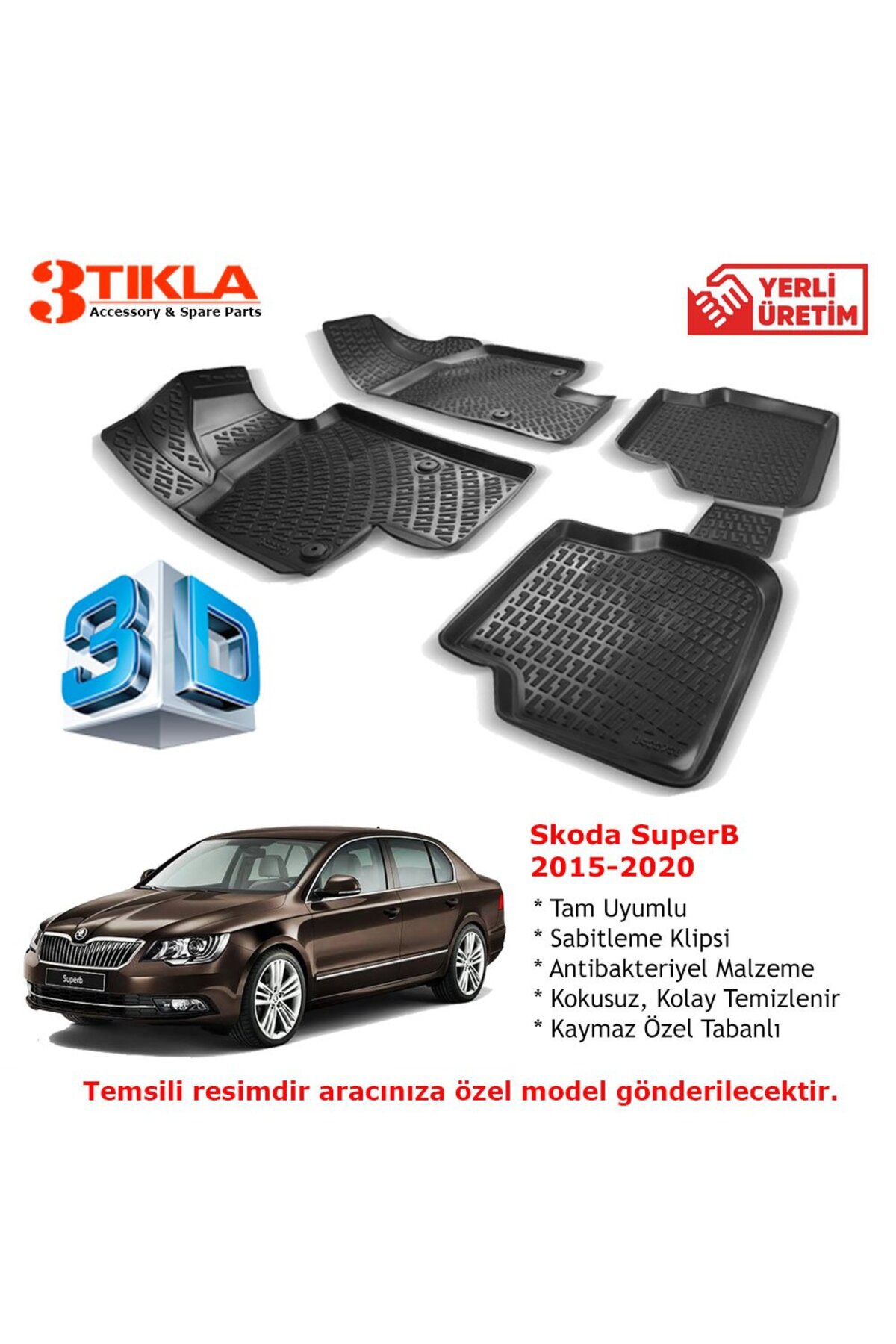 Skoda SuperB 2015-2020 Premium 3D Havuzlu Paspas Seti Fiyatı, Yorumları ve Özellikleri