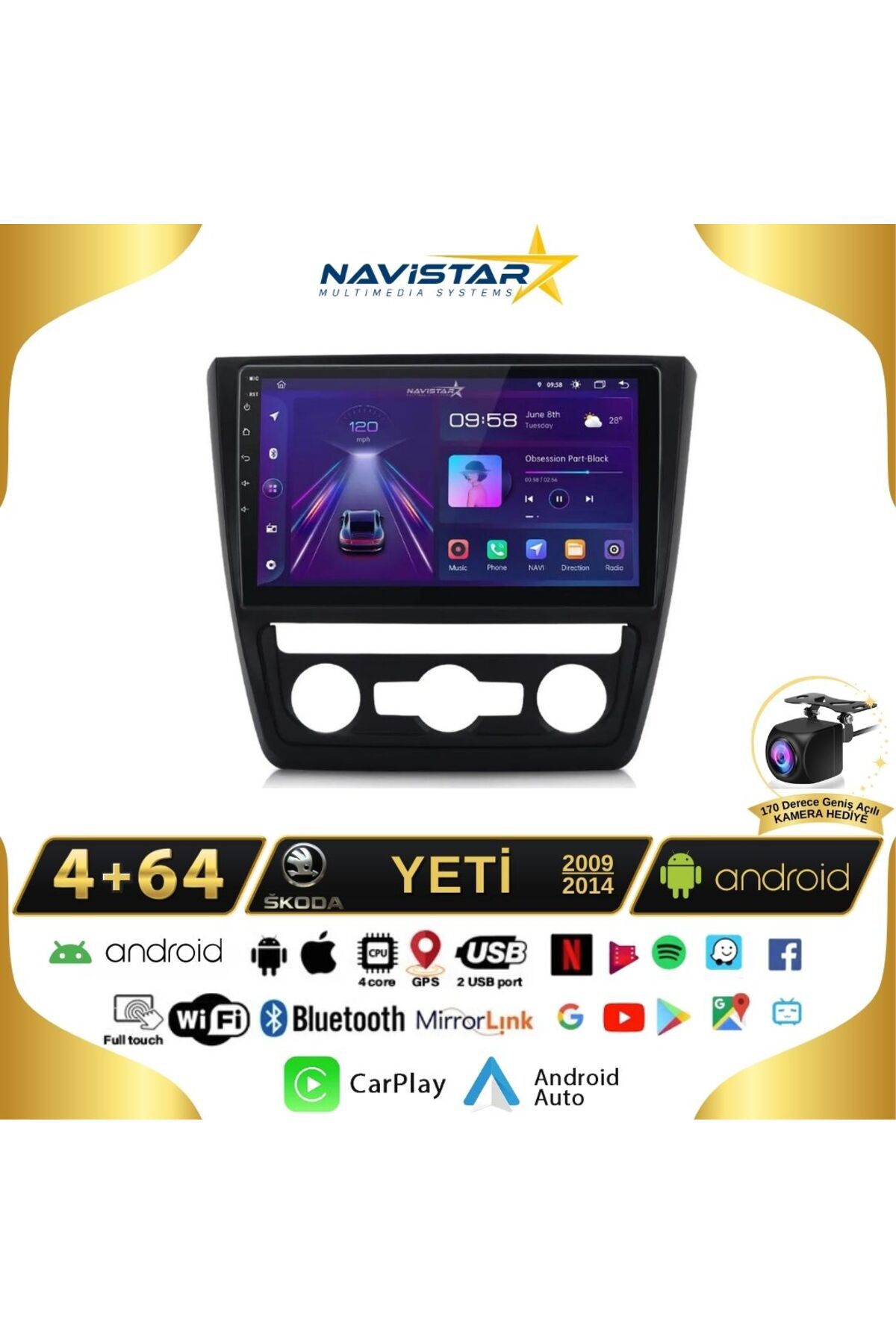 Skoda Yeti 4gb 64gb 2009-2014 Model Android 13 Kablosuz Carplay Navigasyon Multimedya Sistemi Skoda Yeti 4gb 64gb 2009-2014 Model Android 13 Kablosuz Carplay Navigasyon Multimedya Sistemi