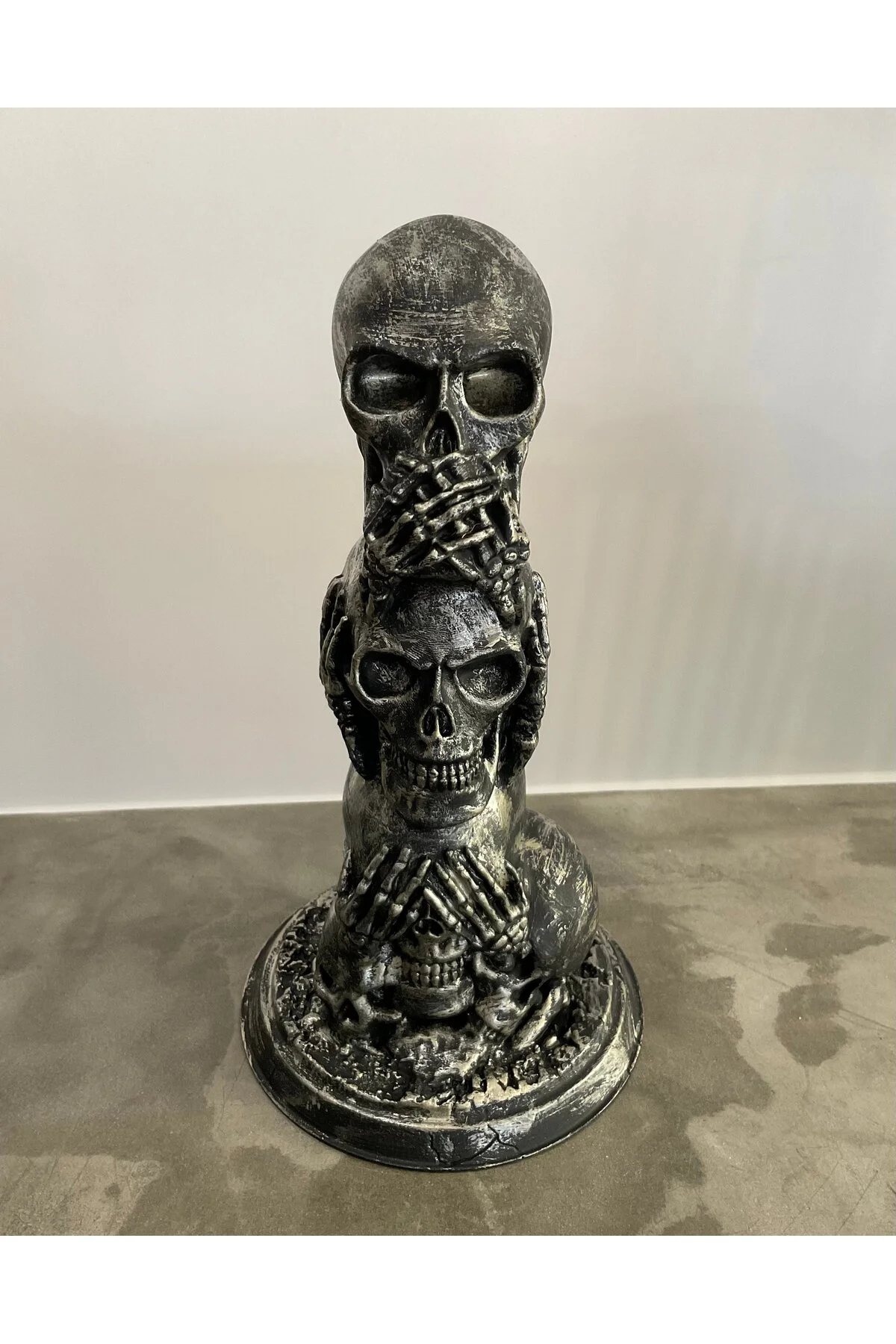 Skull Kafatası Görmedim Duymadım Bilmiyorum Dekoratif Obje Büyük Boy
