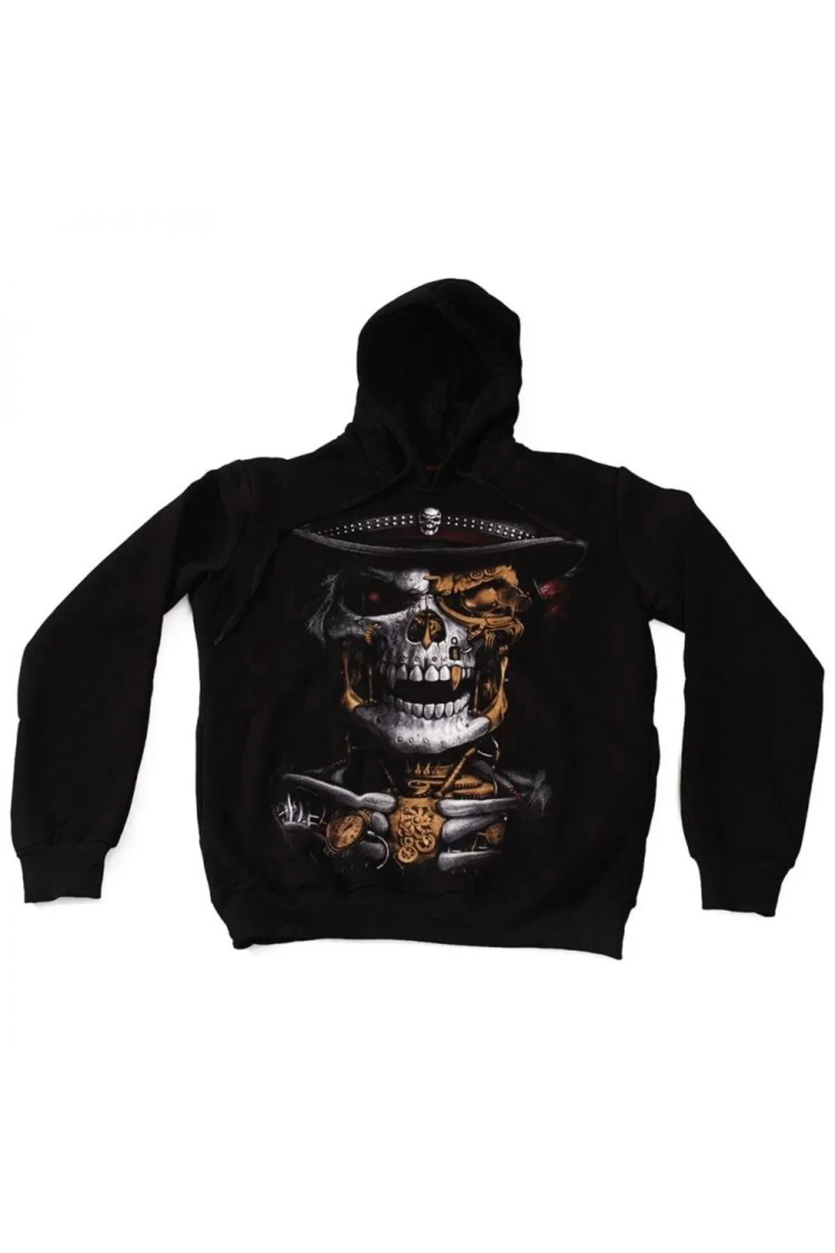 Skull No:3 Kapüşonlu Sweatshirt Hoodie Siyah
