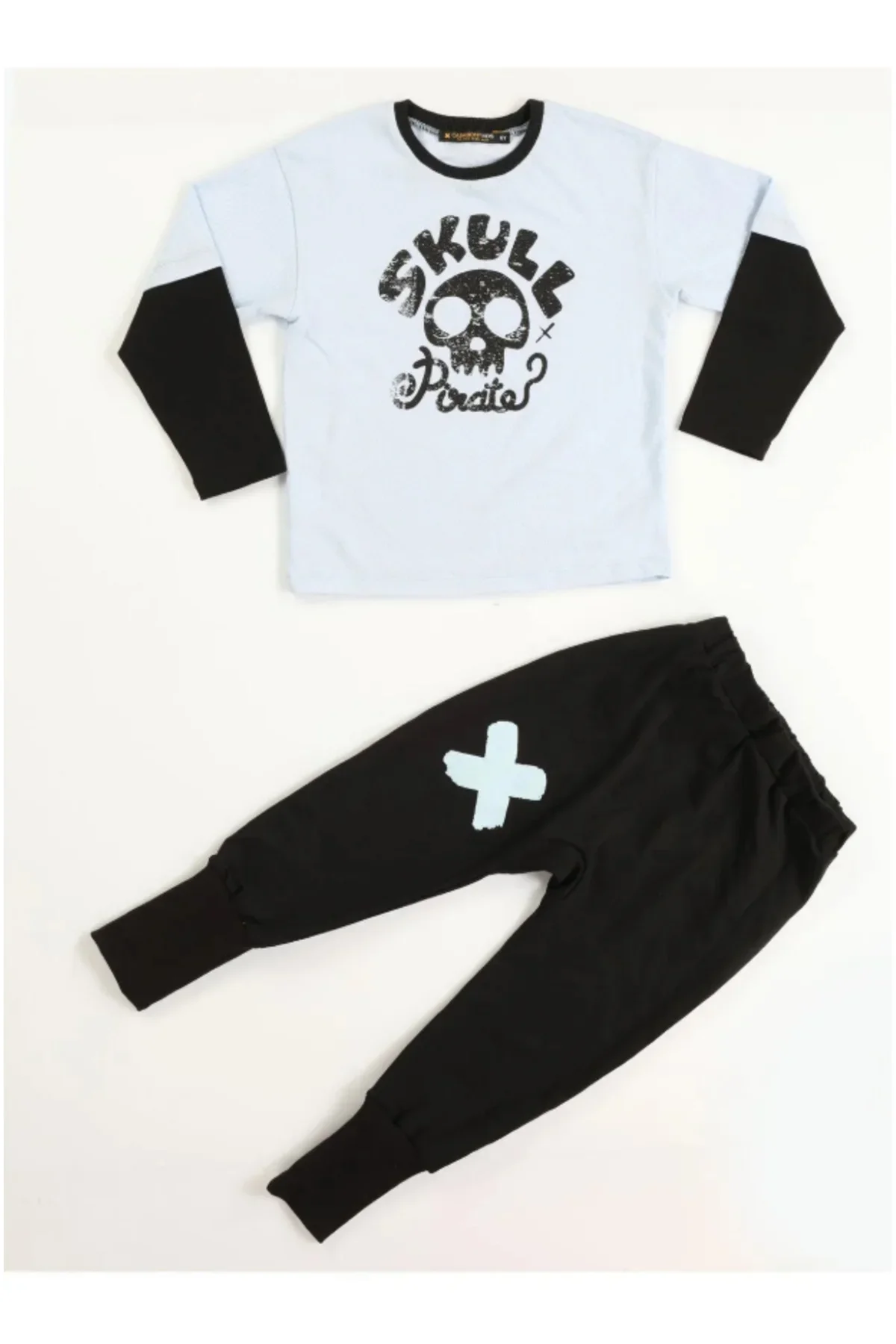 Skull Pirate Oversize T-shirt + Baggy Pantolon Takım - Görsel 3