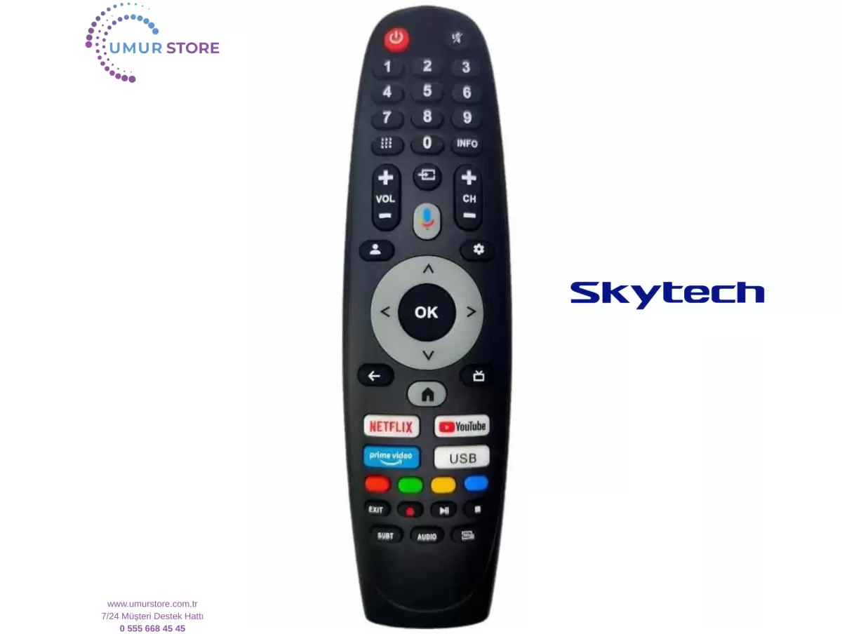 Skytech İle Uyumlu 50ST1305 50ST3305 Mikrofonlu Smart Tv Kumanda Skytech İle Uyumlu 50ST1305 50ST3305 Mikrofonlu Smart Tv Kumanda