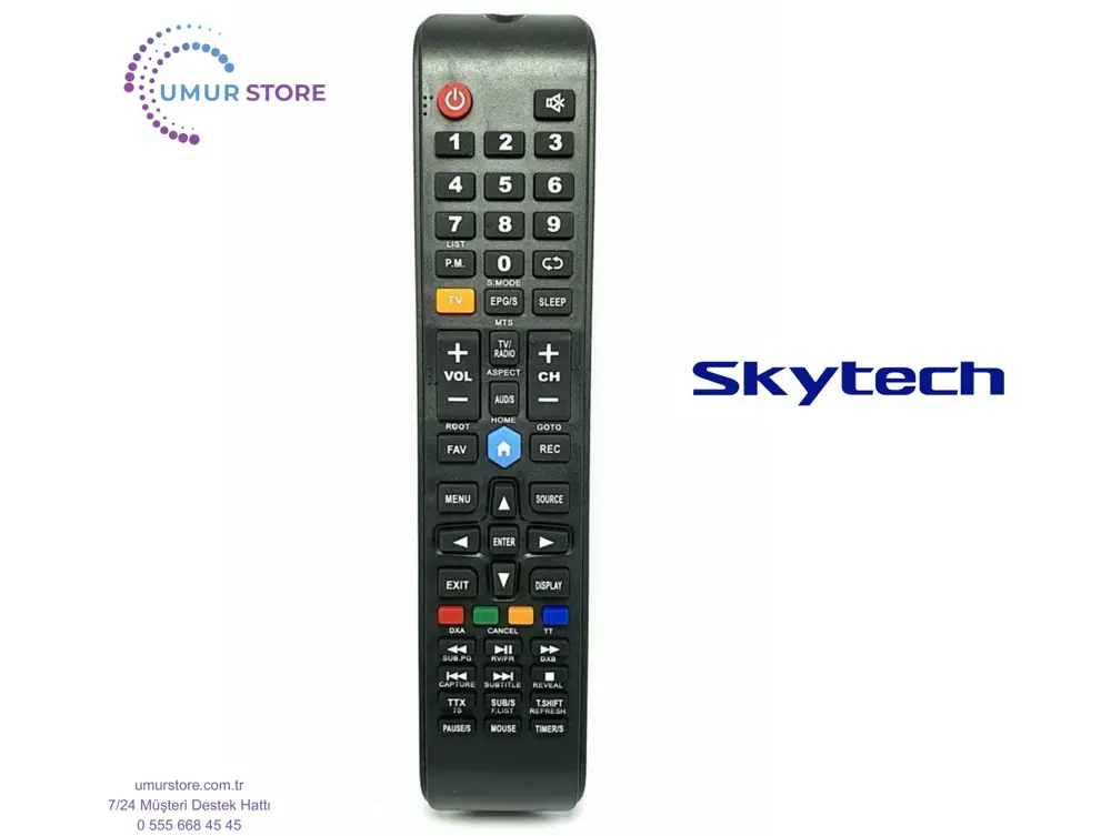 Skytech Smart Led Televizyon Kumandası Mavi Home Tuşlu Skytech Smart Led Televizyon Kumandası Mavi Home Tuşlu