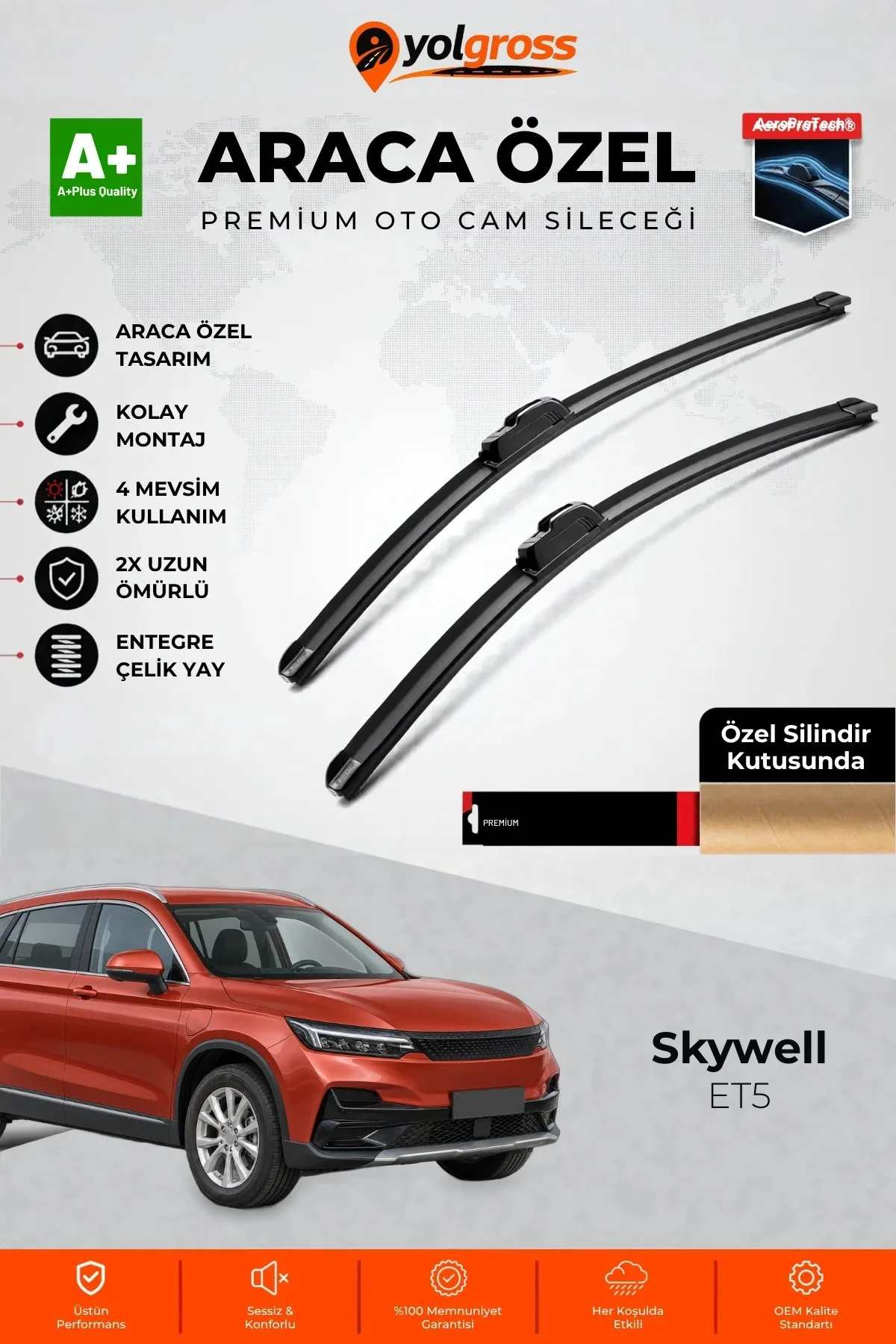 Skywell ET5 Ön Cam Silecek Seti 2021 Üzeri Premium Araca Özel 60-40 Cm A+ Kalite