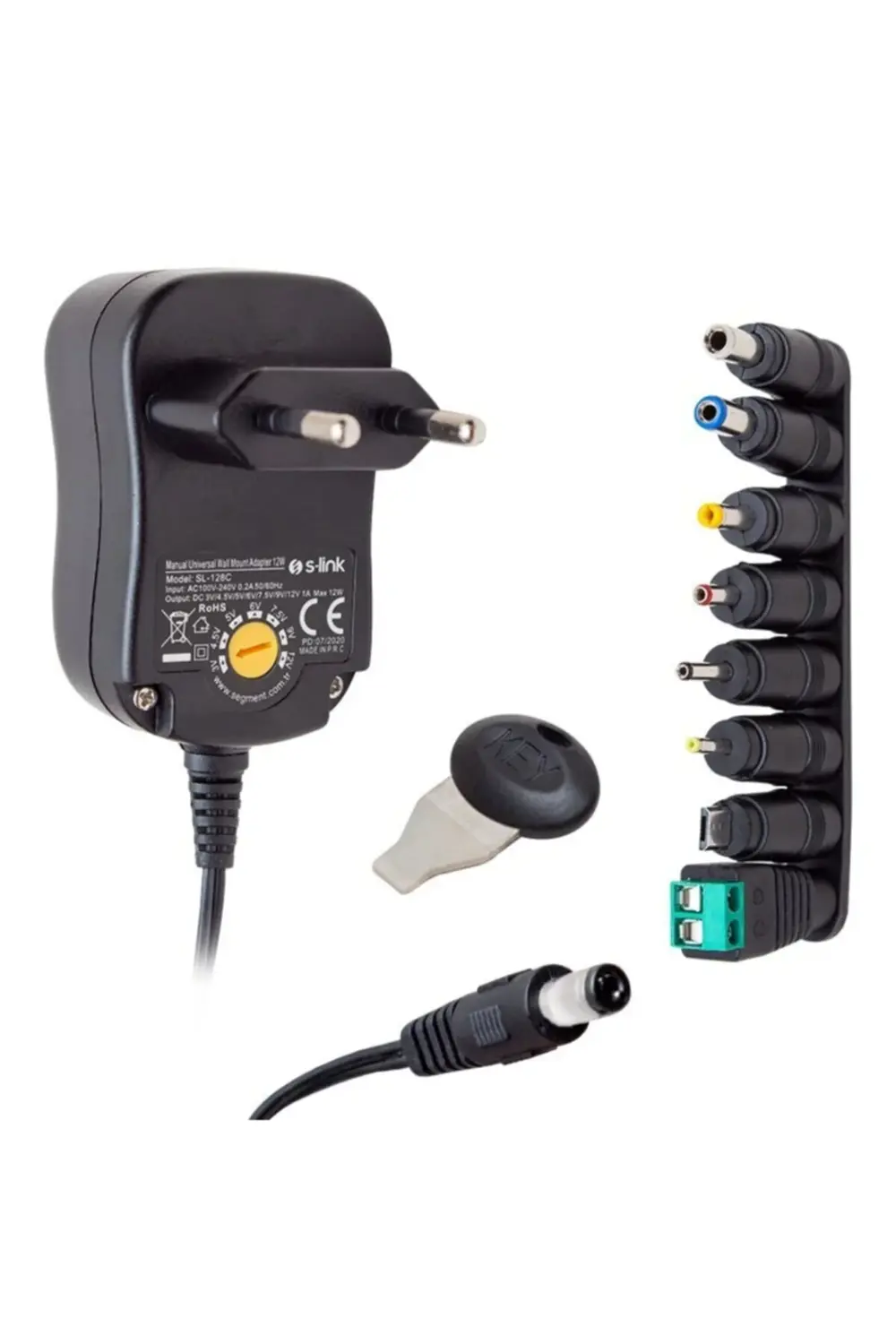 Sl-128c 3/4.5v 6v 7.5v 9v 12v 1a Uyumlu  Üniversal Adaptör 8 Fark