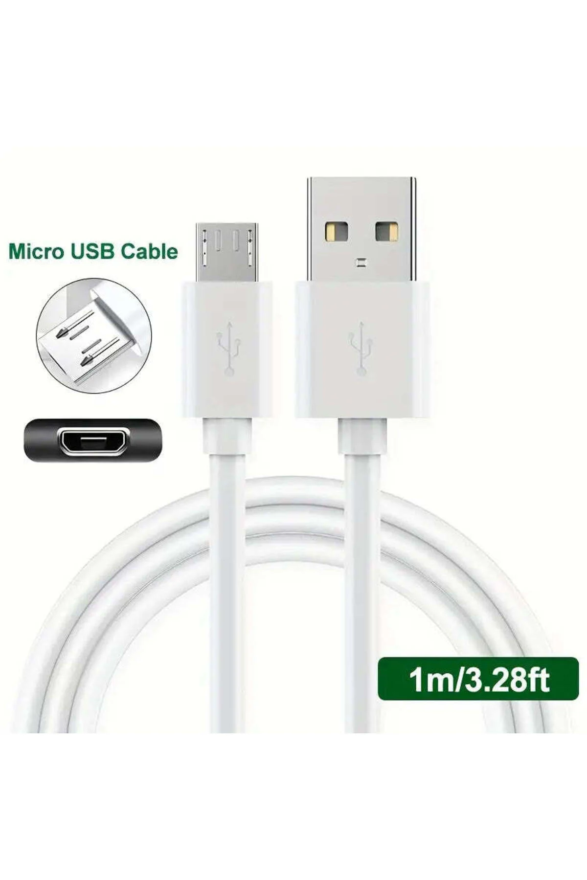 SL-227/V8 USB Data Kablosu, Şarj Kablosu - Tip A'dan Micro USB 1mt Siyah SL-227/V8 USB Data Kablosu, Şarj Kablosu - Tip A'dan Micro USB 1mt Siyah