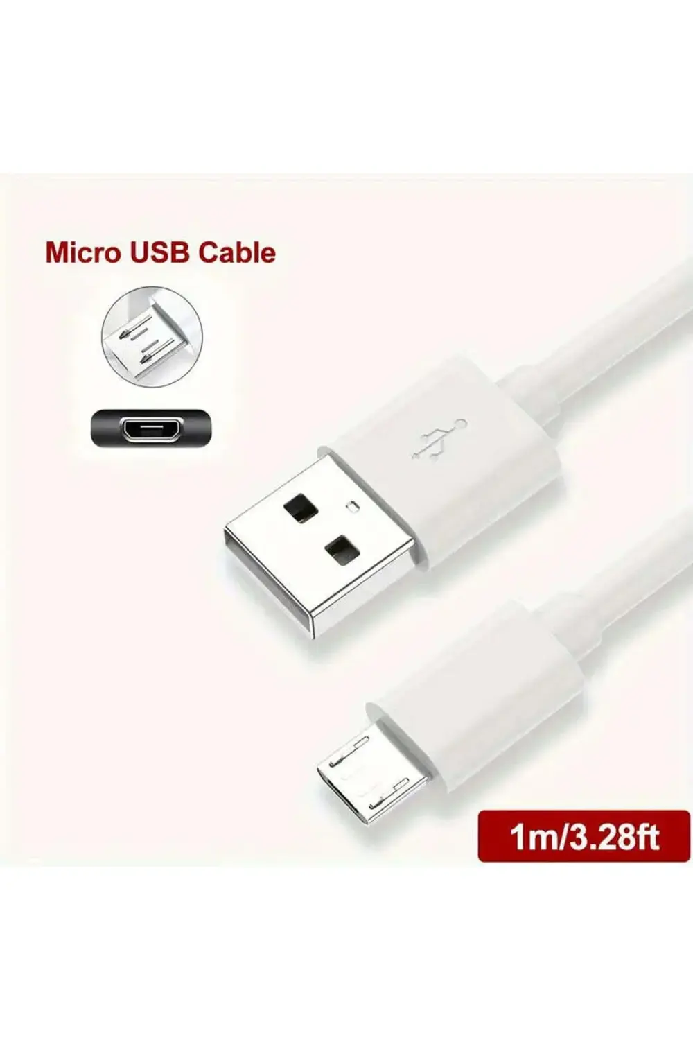 SL-227/V8 USB Data Kablosu, Şarj Kablosu - Tip A'dan Micro USB 1m