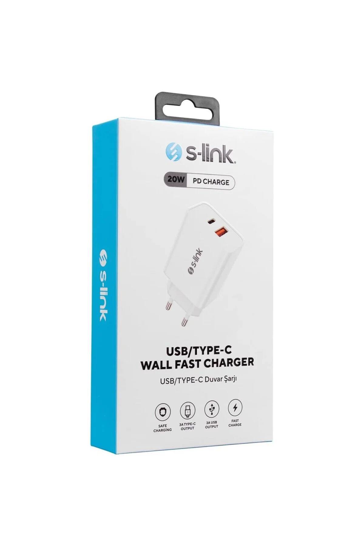 SL-EC60 20W PD3.0/Quick Charge QC3.0 Type USB-C +USB A Hızlı Beyaz Ev Şarj Adaptör