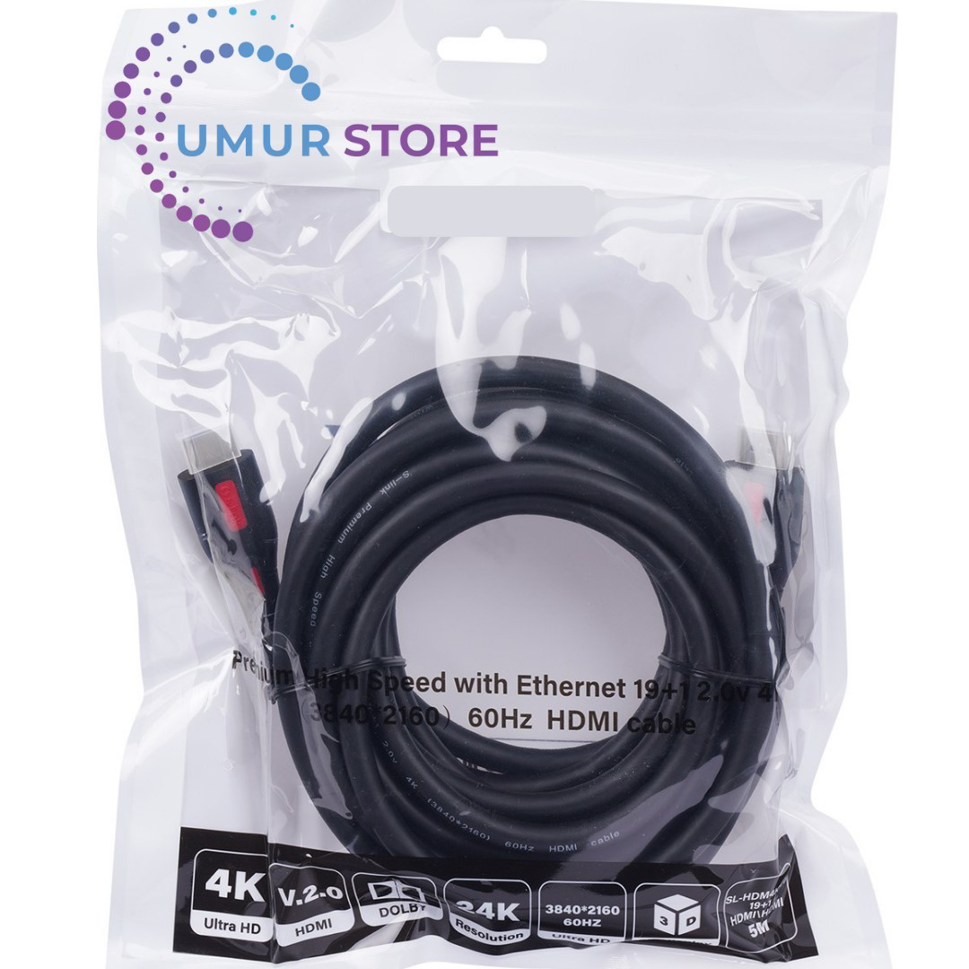 SL-HDM4K105 19+1 HDMI To HDMI 5mt V2.0 4K (3840-2160) 60Hz Kablo SL-HDM4K105 19+1 HDMI To HDMI 5mt V2.0 4K (3840-2160) 60Hz Kablo