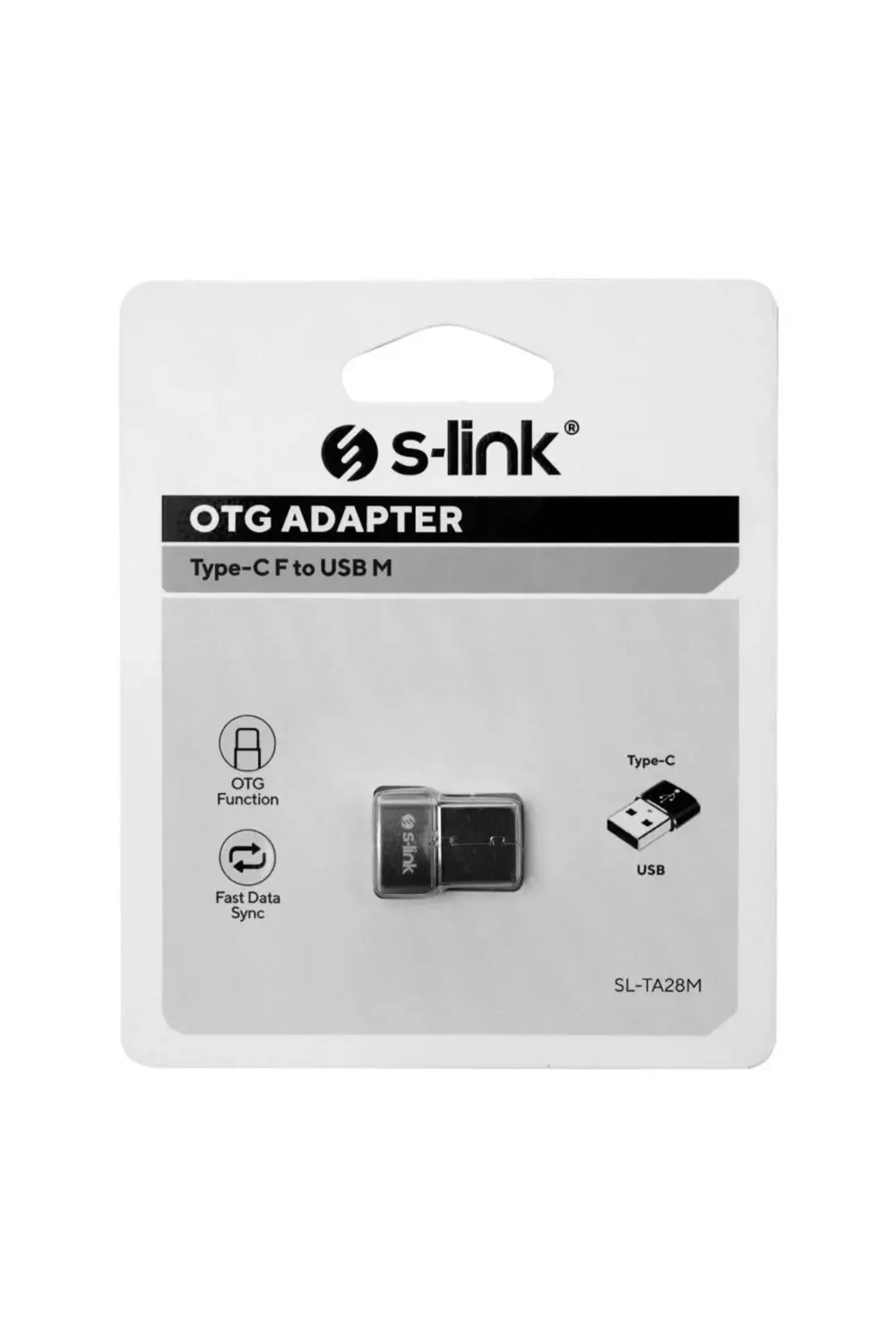 Sl-ta28m Siyah Type C F To Usb M Metal Gövdeli Otg Çevirici