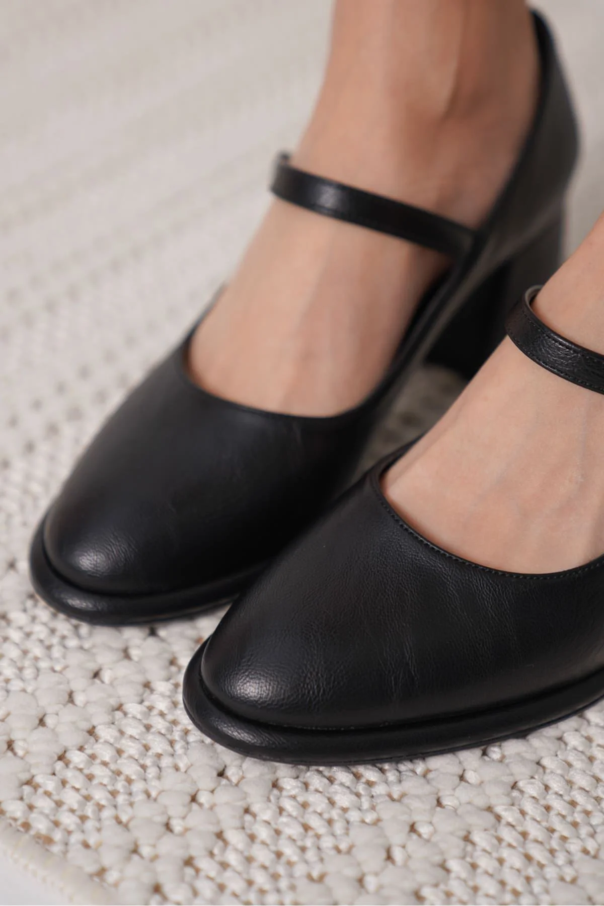 Slay Siyah Cilt Kadın Topuklu Ayakkabı