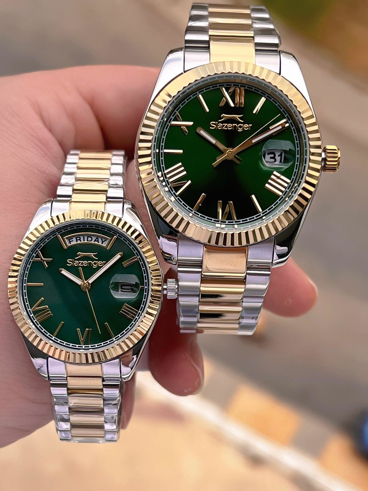 Slazenger Bay Ve Bayan Çelik Kordon Çiftlere Özel 10 Atm Suya Day