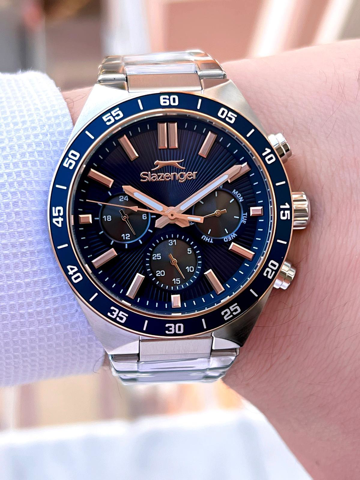 Slazenger  Çelik Kordon Çelik Kasa 10 Atm İç Kadran Fonksiyonları 