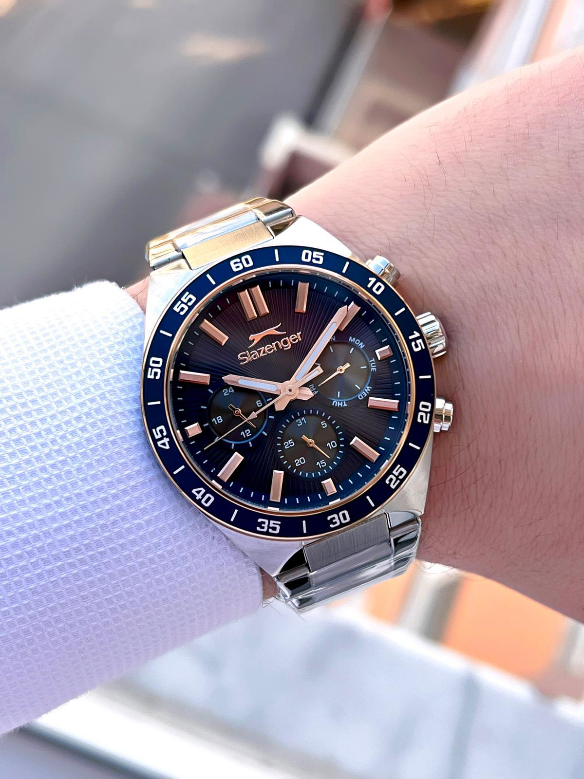 Slazenger  Çelik Kordon Çelik Kasa 10 Atm İç Kadran Fonksiyonları 