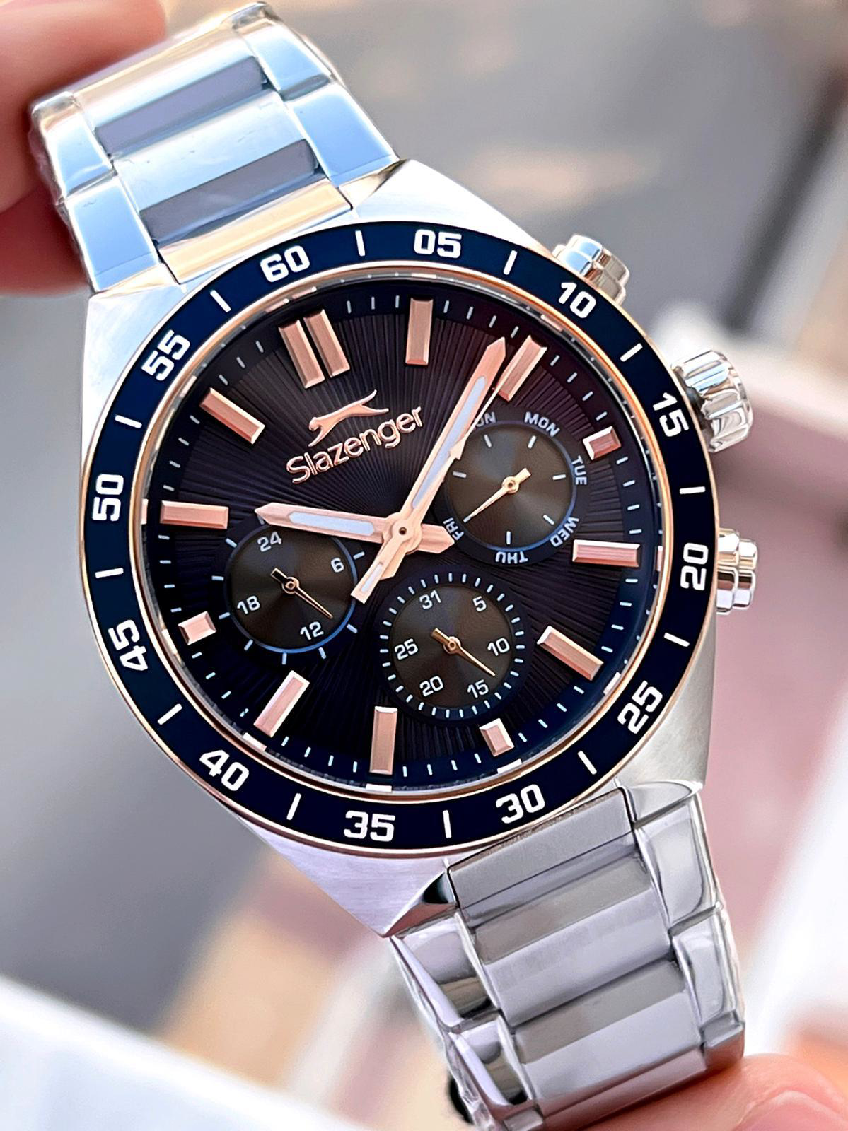 Slazenger  Çelik Kordon Çelik Kasa 10 Atm İç Kadran Fonksiyonları 