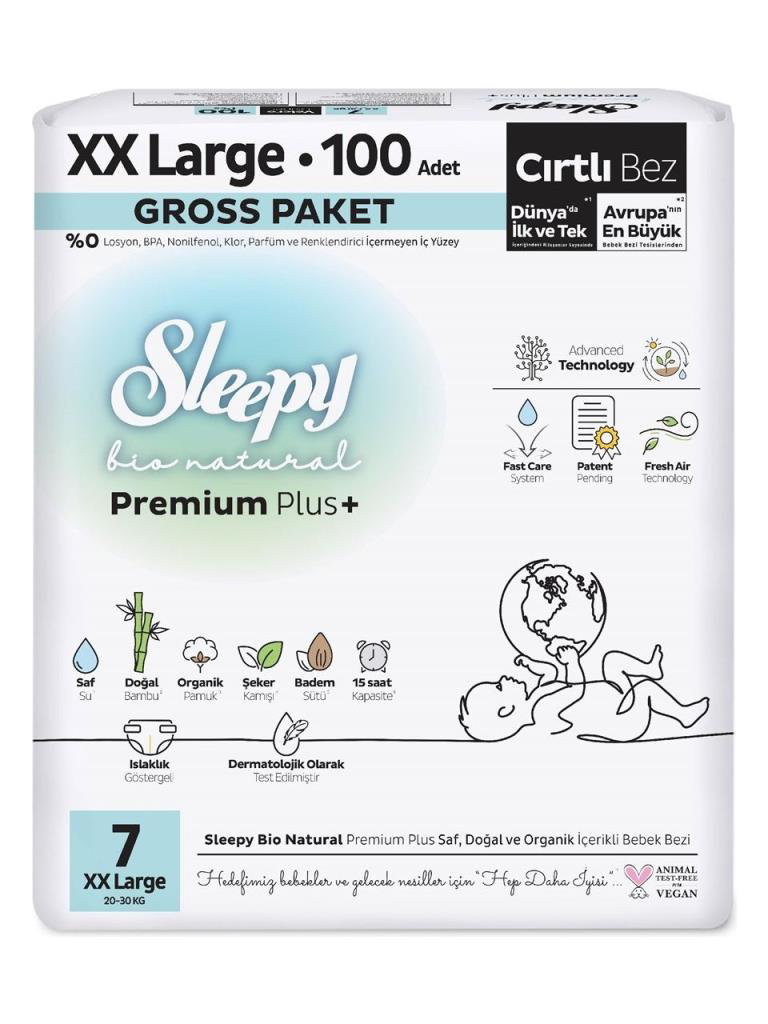 Sleepy Bio Natural Bebek Bezi Gross Paket 7 Beden 20-30 Kg 100 Ad Sleepy Bio Natural Bebek Bezi Gross Paket 7 Beden 20-30 Kg 100 Ad