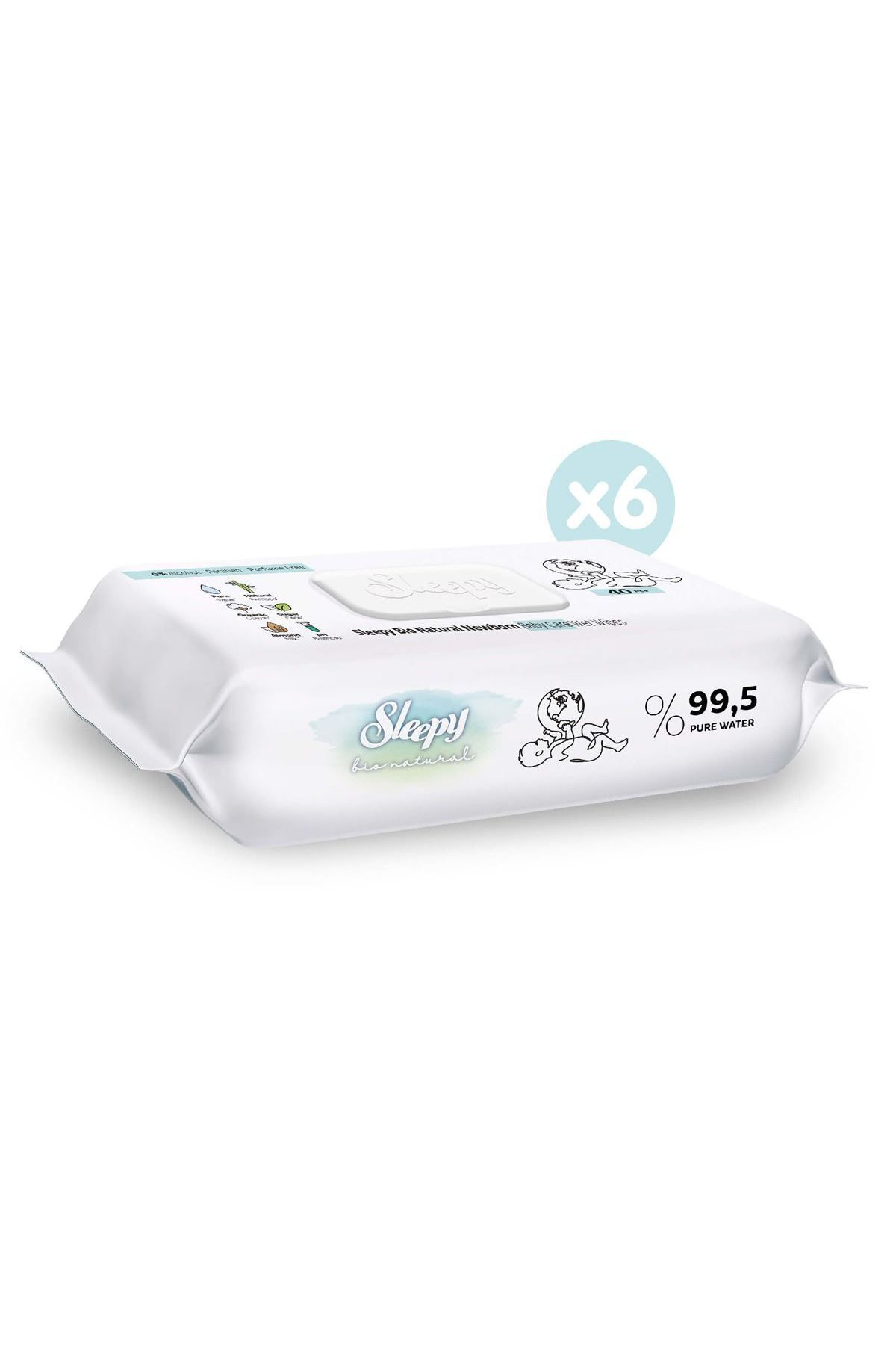 Sleepy Bio Natural Yenidoğan Islak Bebek Bakım Havlusu 6x40 (240 
