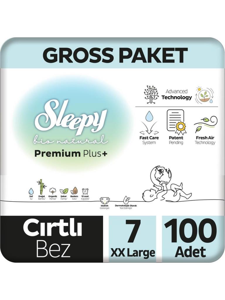 Sleepy Bio Natural Bebek Bezi Gross Paket 7 Beden 20-30 Kg 100 Ad Sleepy Bio Natural Bebek Bezi Gross Paket 7 Beden 20-30 Kg 100 Ad