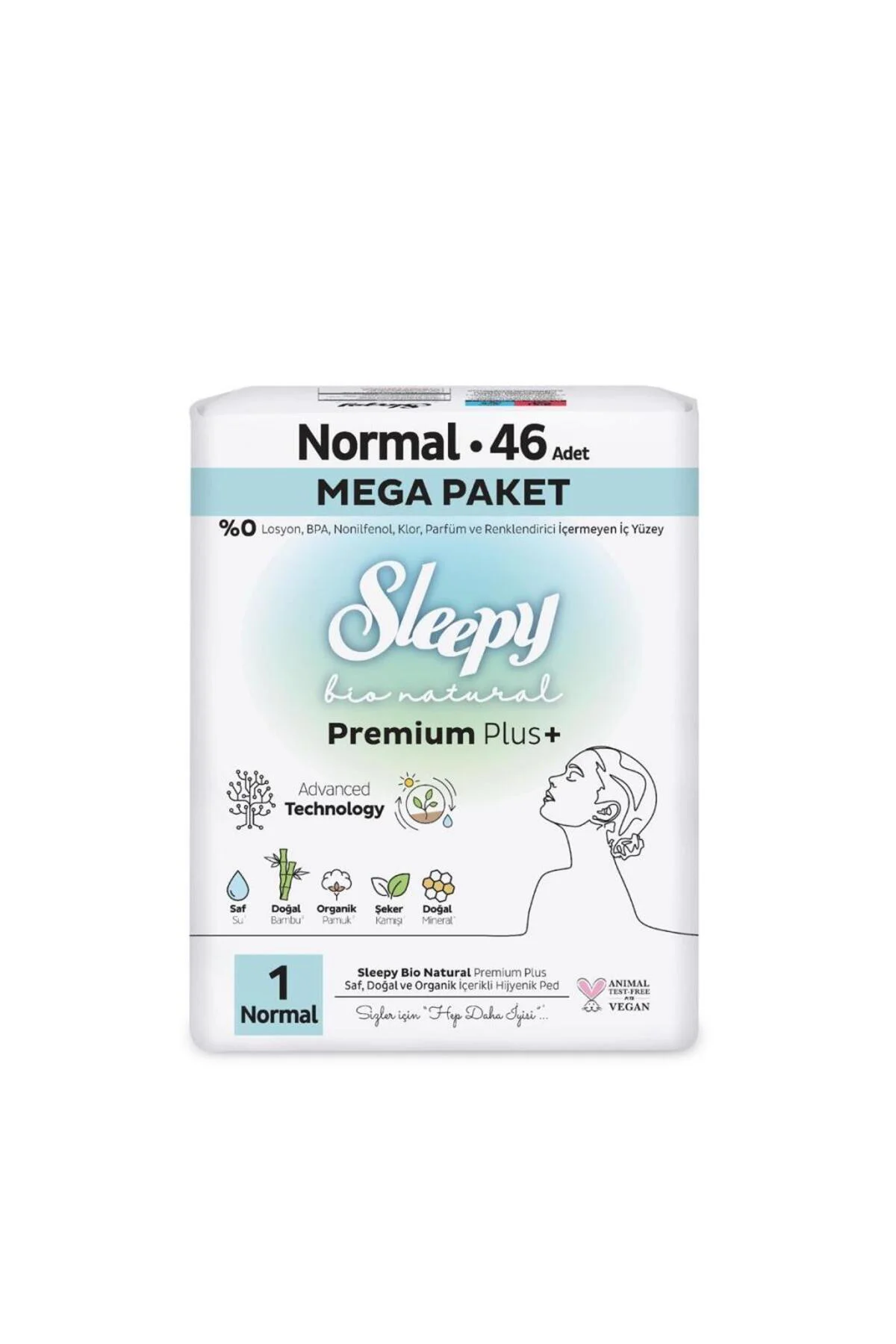 Sleepy Bio Natural Premium Plus Mega Normal Ped 46 Adet/ Bay Her 