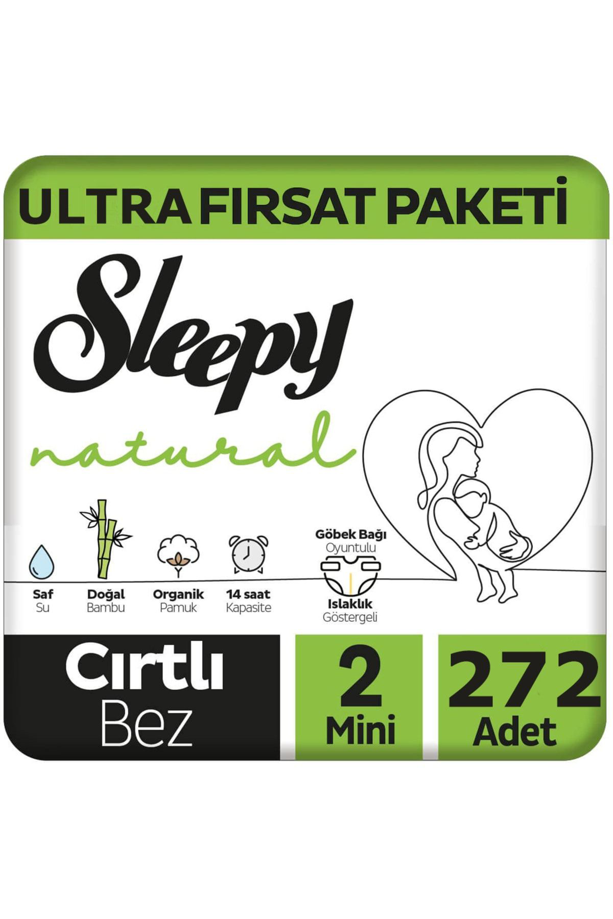 Sleepy  Natural Bebek Bezi Ultra Avantaj Paketi 2 Numara Mini 3-6 