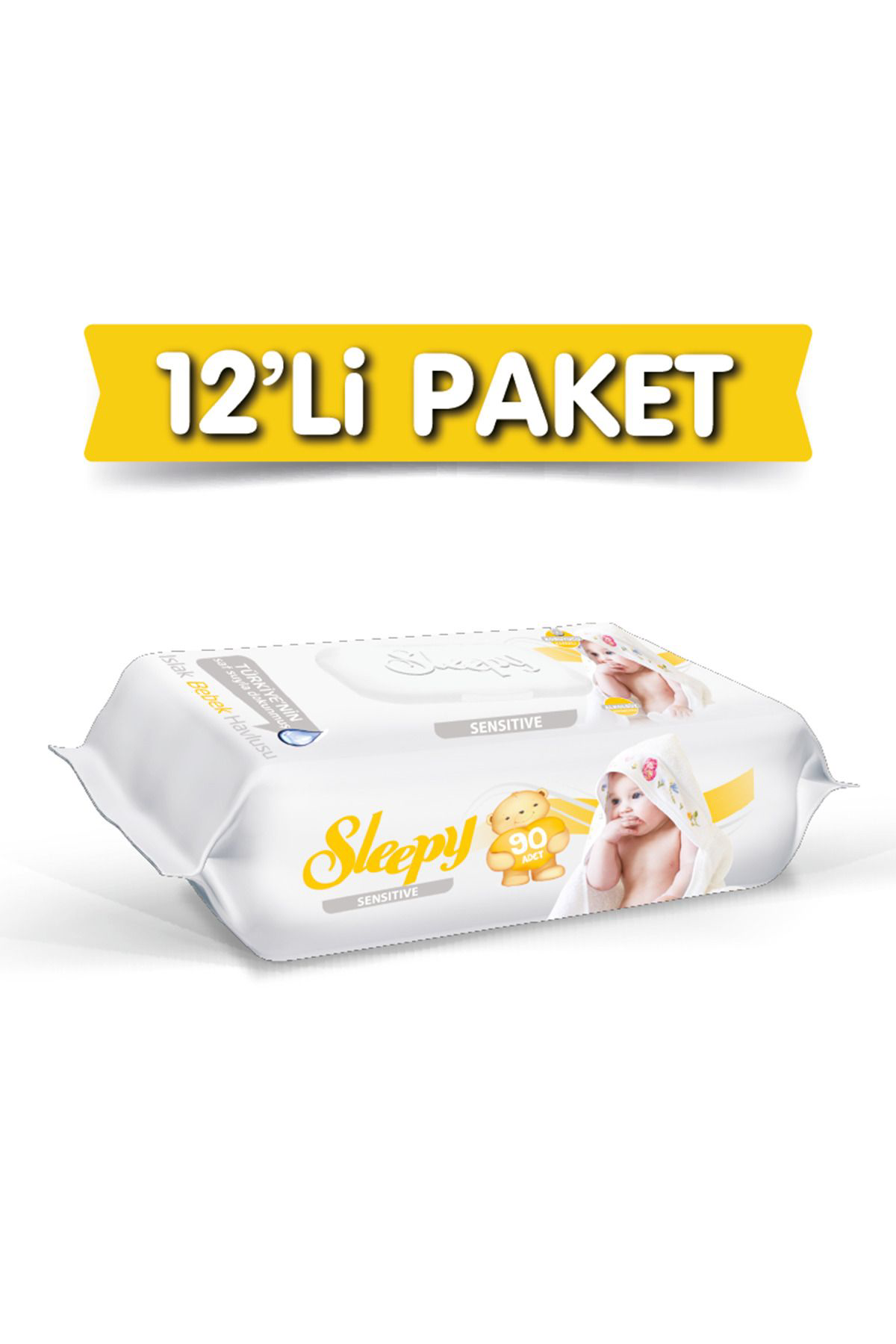 Sleepy  Sensitive İslak Havlu 12X90 Li 12 Paket 1080 Yaprak