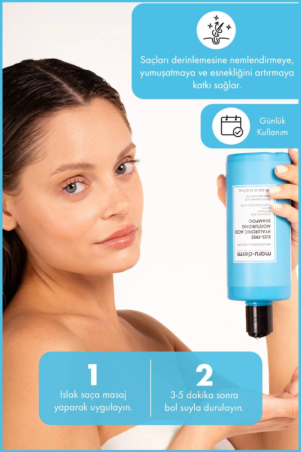 SLES-Free Hyalüronik Asit Nemlendirici Şampuan 400 ML | Sülfatsız