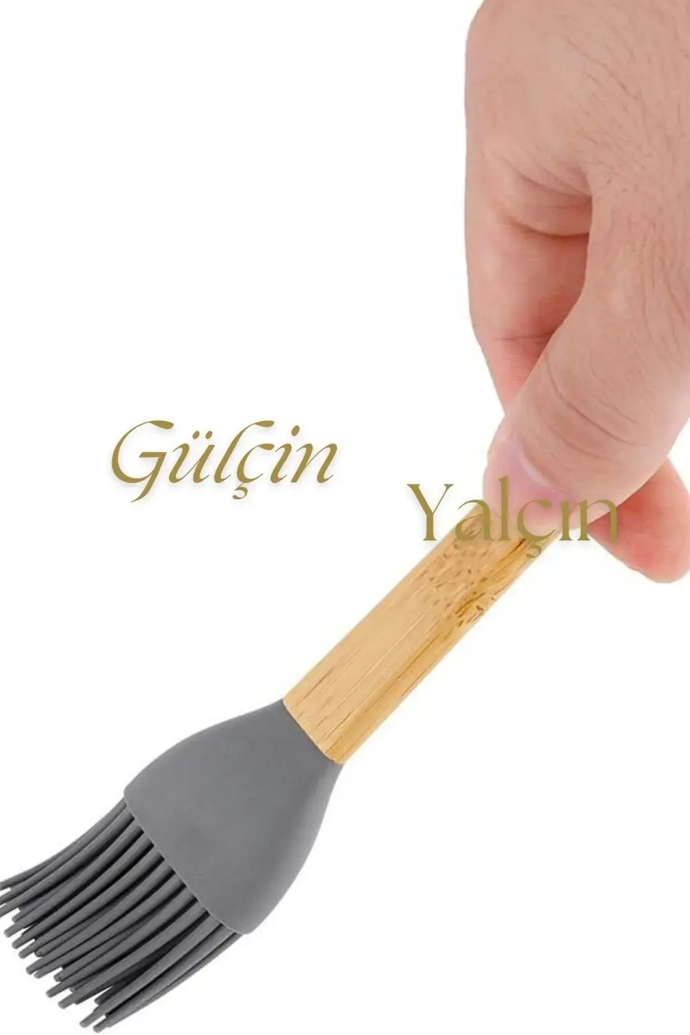 Slikon Ahşap Saplı  5'li Pasta Hazırlama Seti Spatula Yağ Fırçası