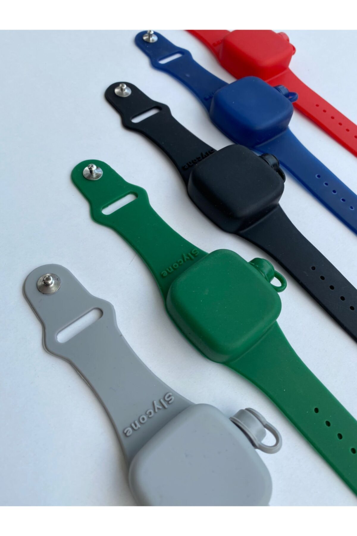 Slikon Dezenfektan Jel Bileklik Gri Renk Bir Tüp Jel Hediyeli