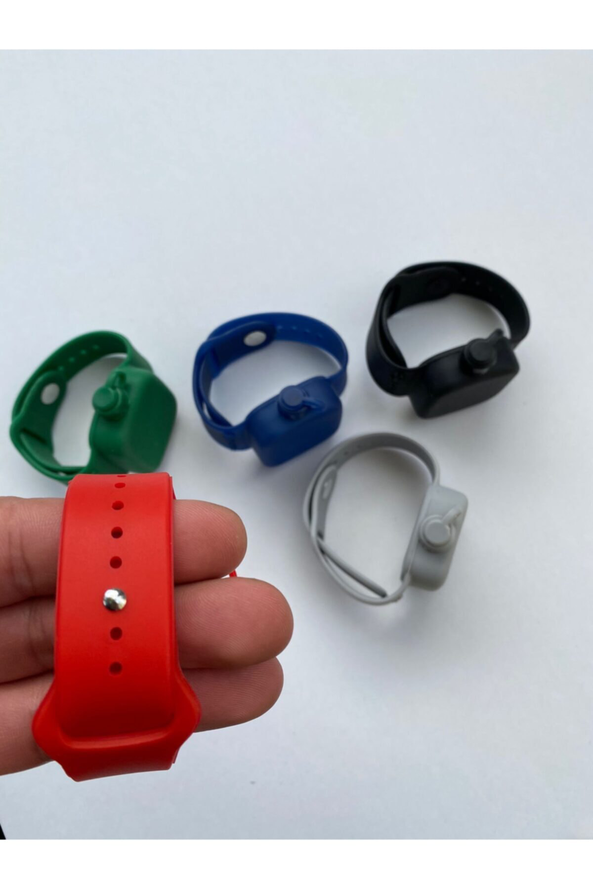 Slikon Dezenfektan Jel Bileklik Gri Renk Bir Tüp Jel Hediyeli