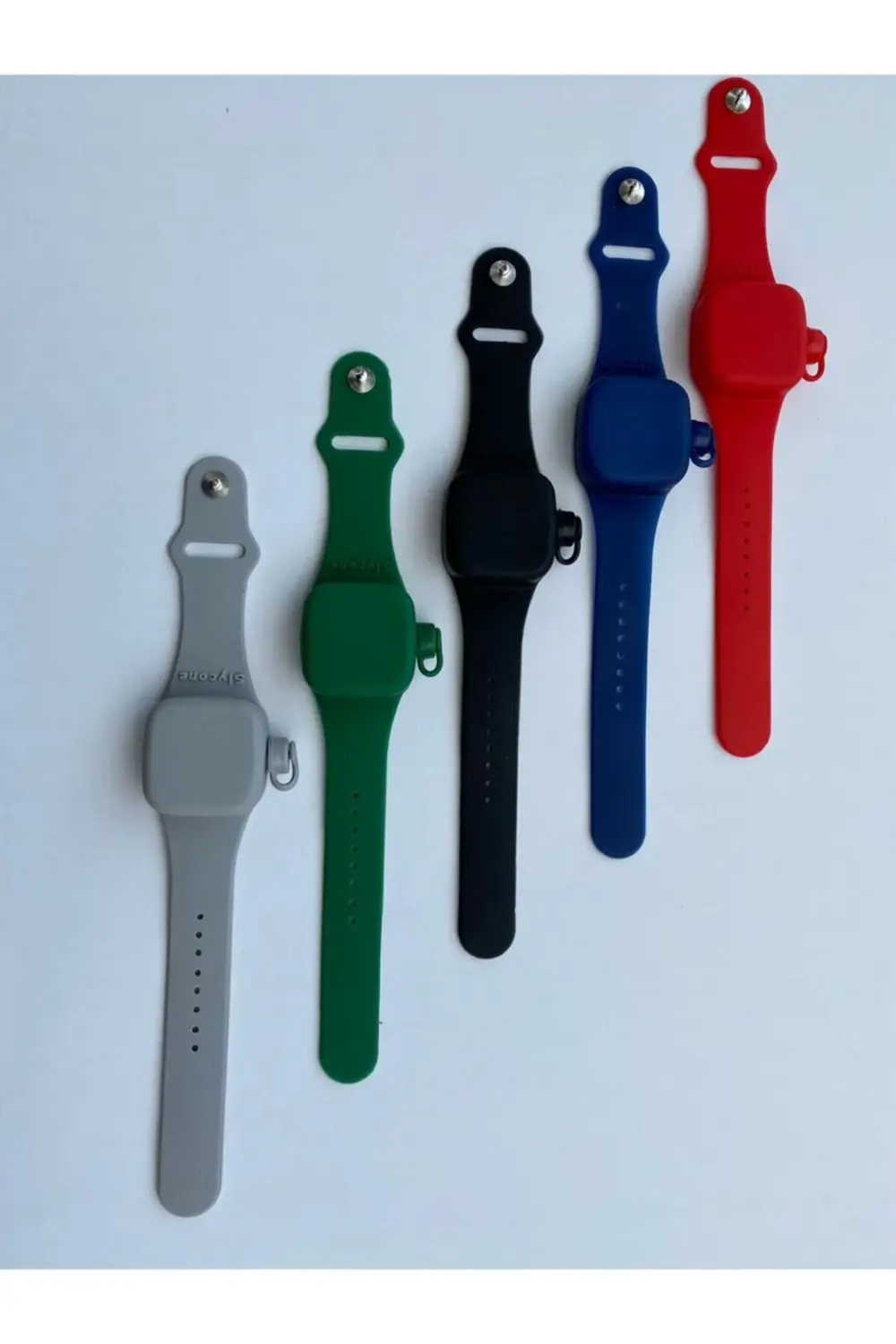 Slikon Dezenfektan Jel Bileklik Gri Renk Bir Tüp Jel Hediyeli