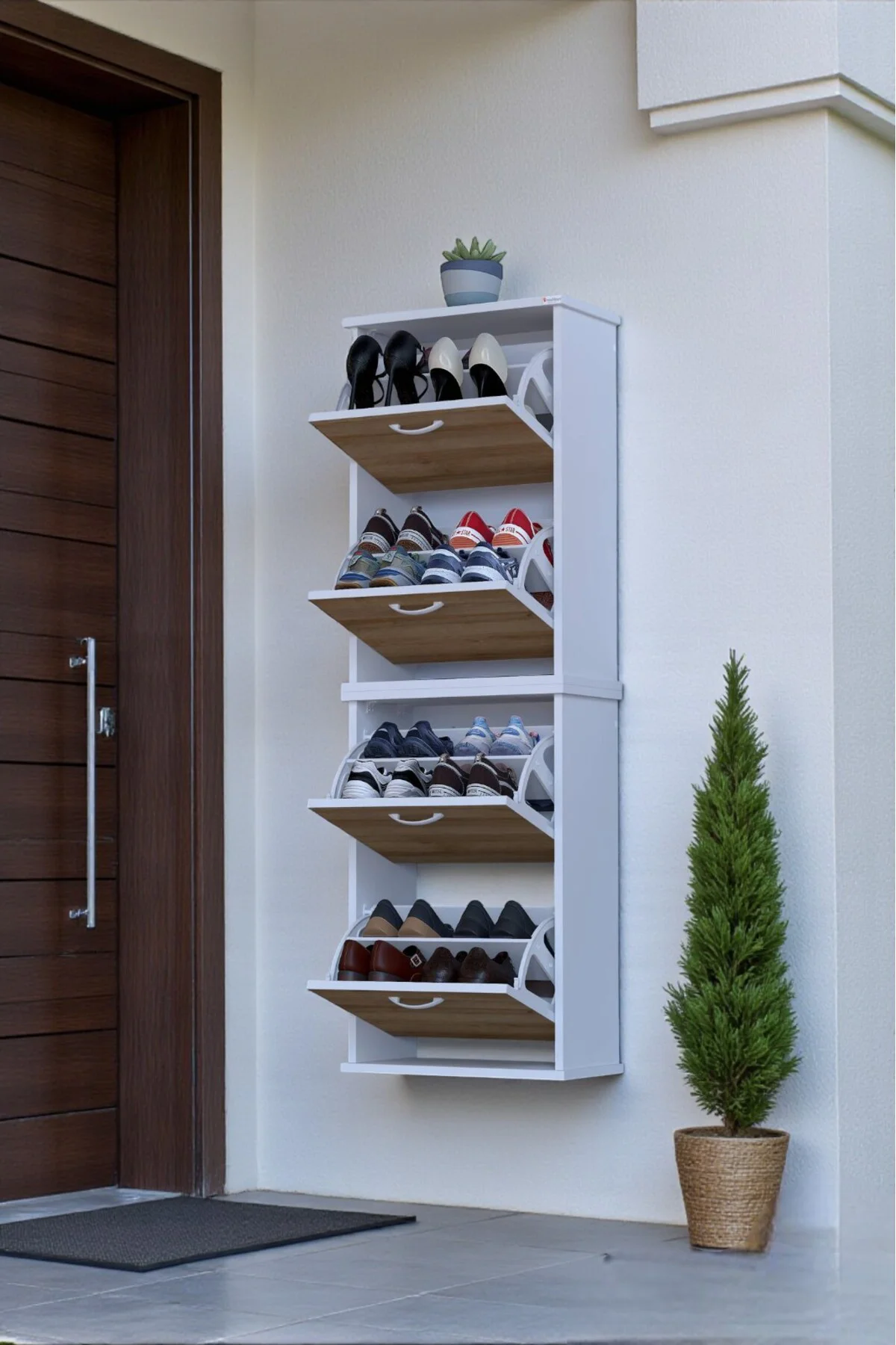Slim 4 Düşer Kapaklı 52 cm Meşe Asma Ayakkabılık Kapı Önü/Antre 5 Slim 4 Düşer Kapaklı 52 cm Meşe Asma Ayakkabılık Kapı Önü/Antre 5