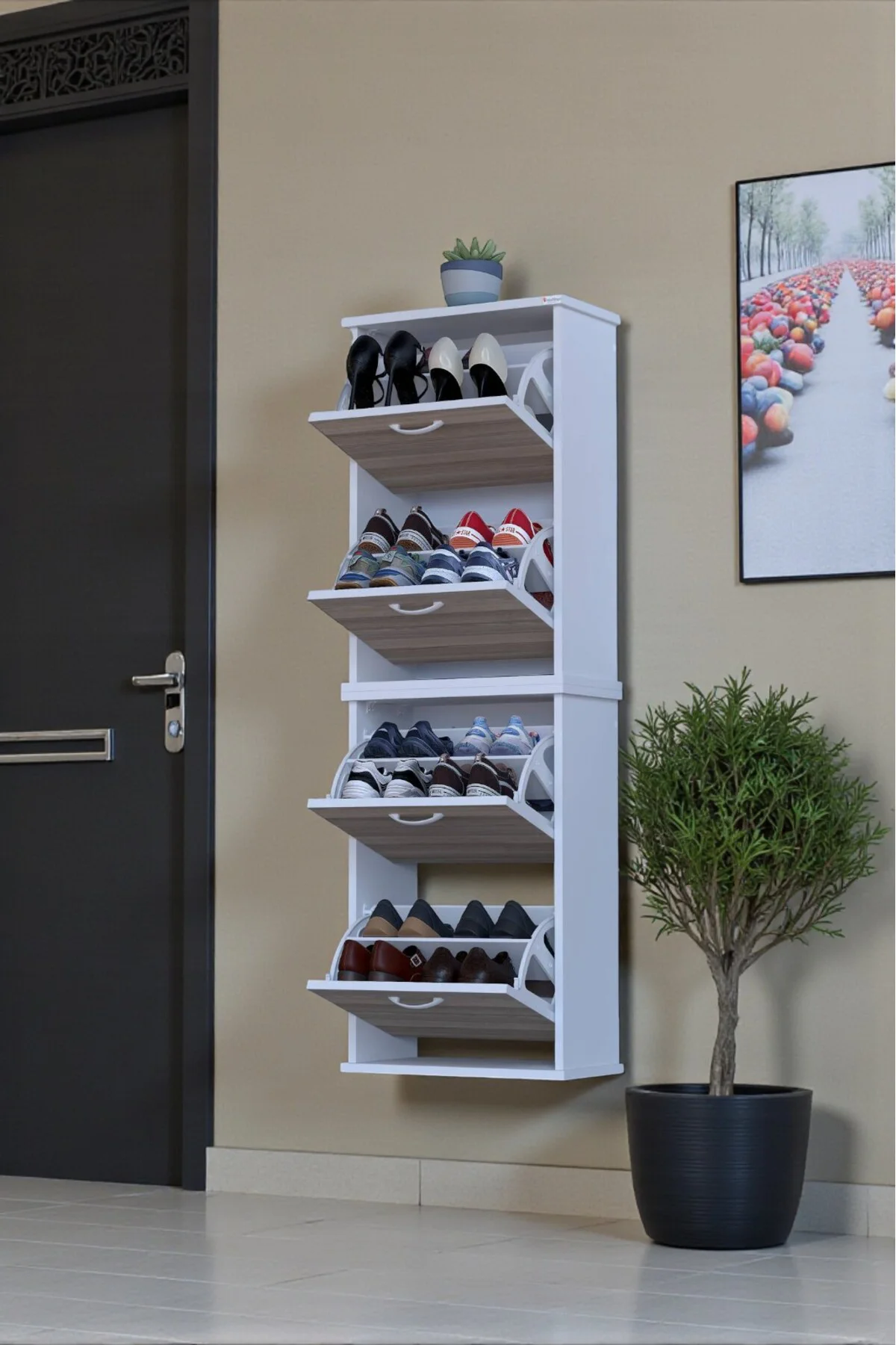 Slim 4 Düşer Kapaklı 52 cm Cordoba Asma Ayakkabılık Kapı Önü/Antr Slim 4 Düşer Kapaklı 52 cm Cordoba Asma Ayakkabılık Kapı Önü/Antr