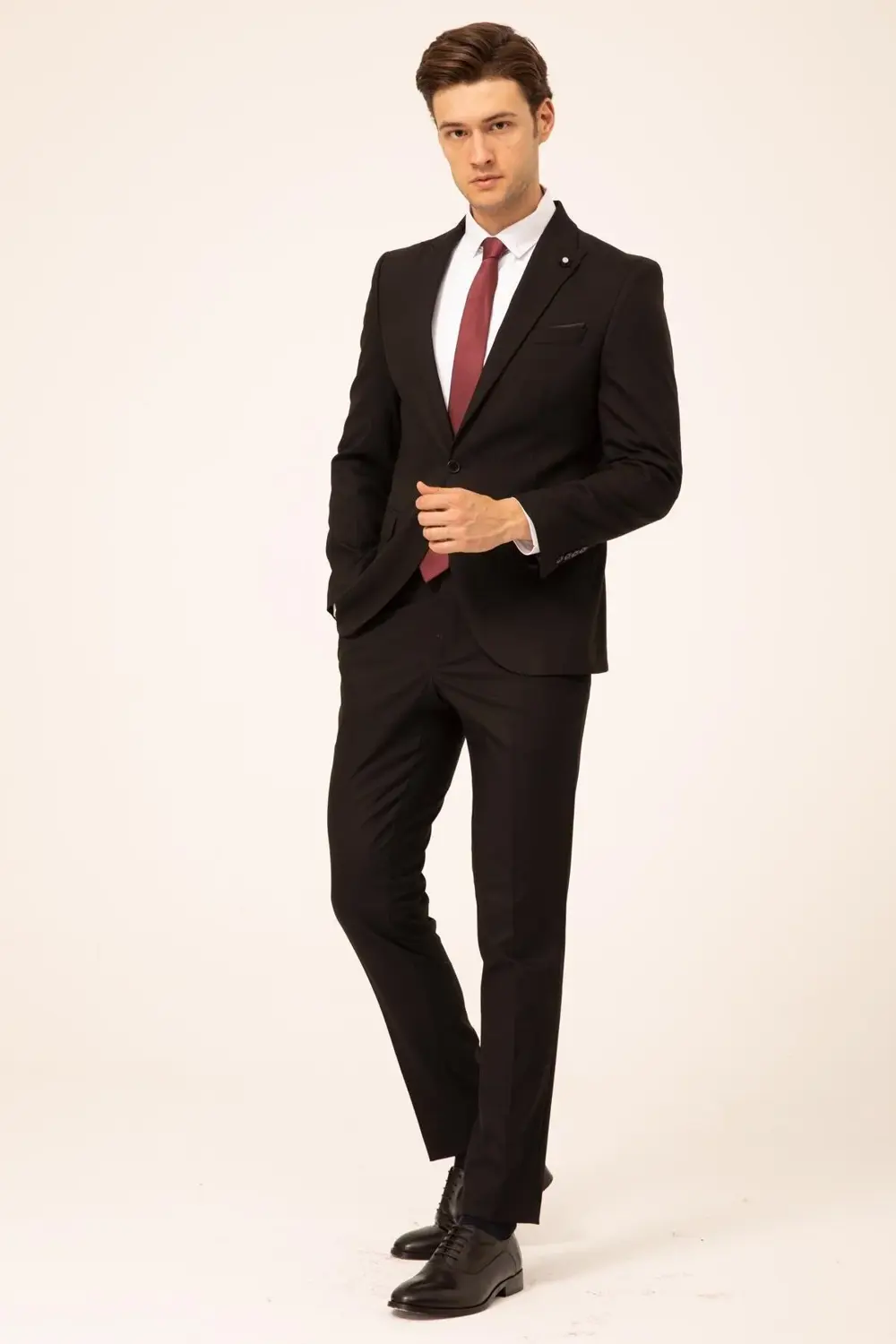 Süvari Slim Düz Takım Elbise