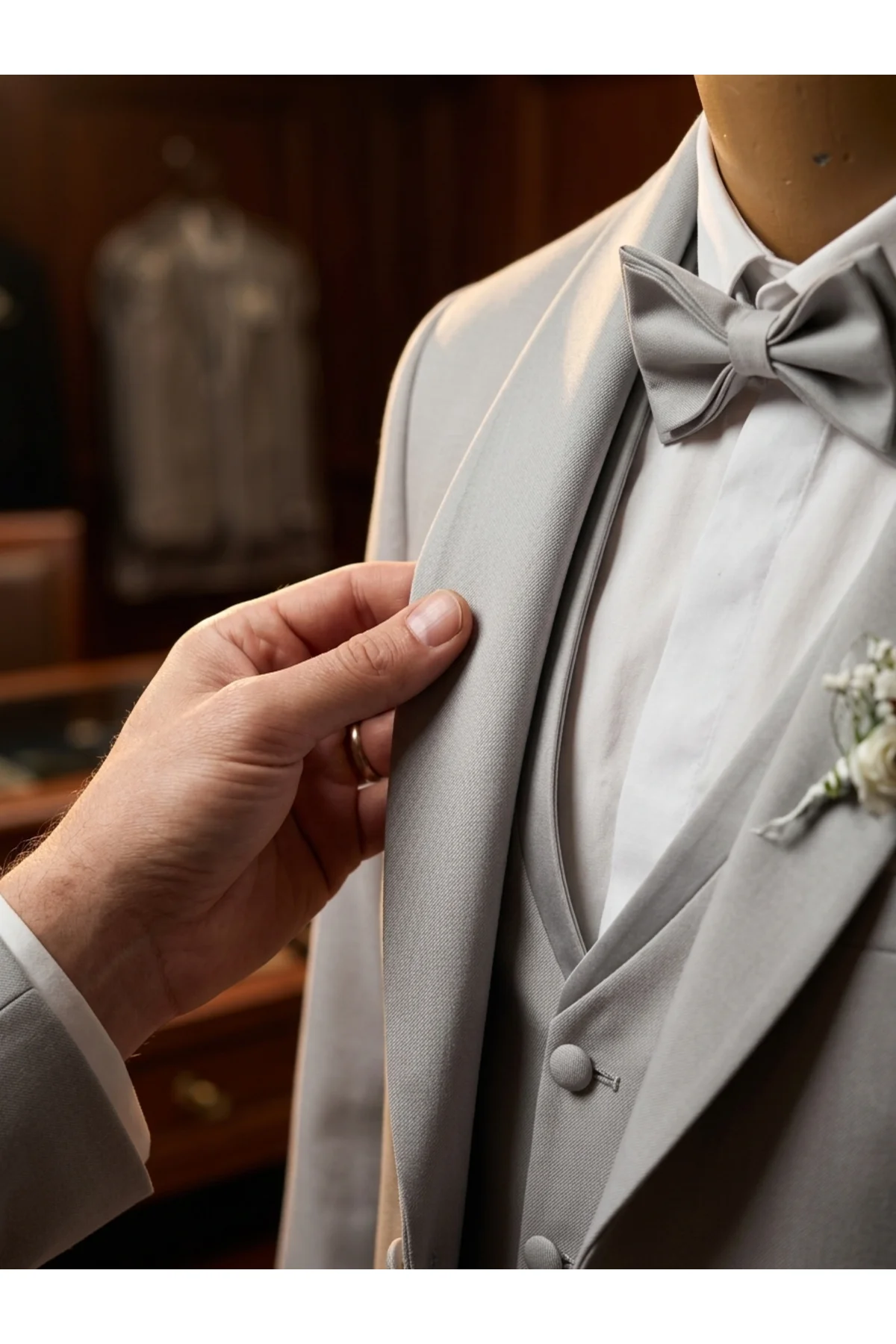 Slim Fit Armürlü Lüx Premium Gümüş Gri Smokin Damatlık Fiyatı, Yorumları ve Özellikleri