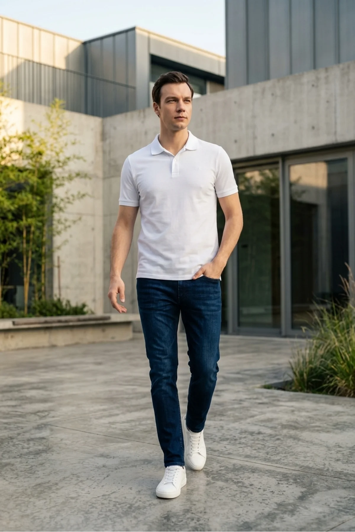 Slim Fit Düz Baskısız Pike Düğmeli Polo Yaka Nefes Alabilen T-shirt Slim Fit Düz Baskısız Pike Düğmeli Polo Yaka Nefes Alabilen T-shirt