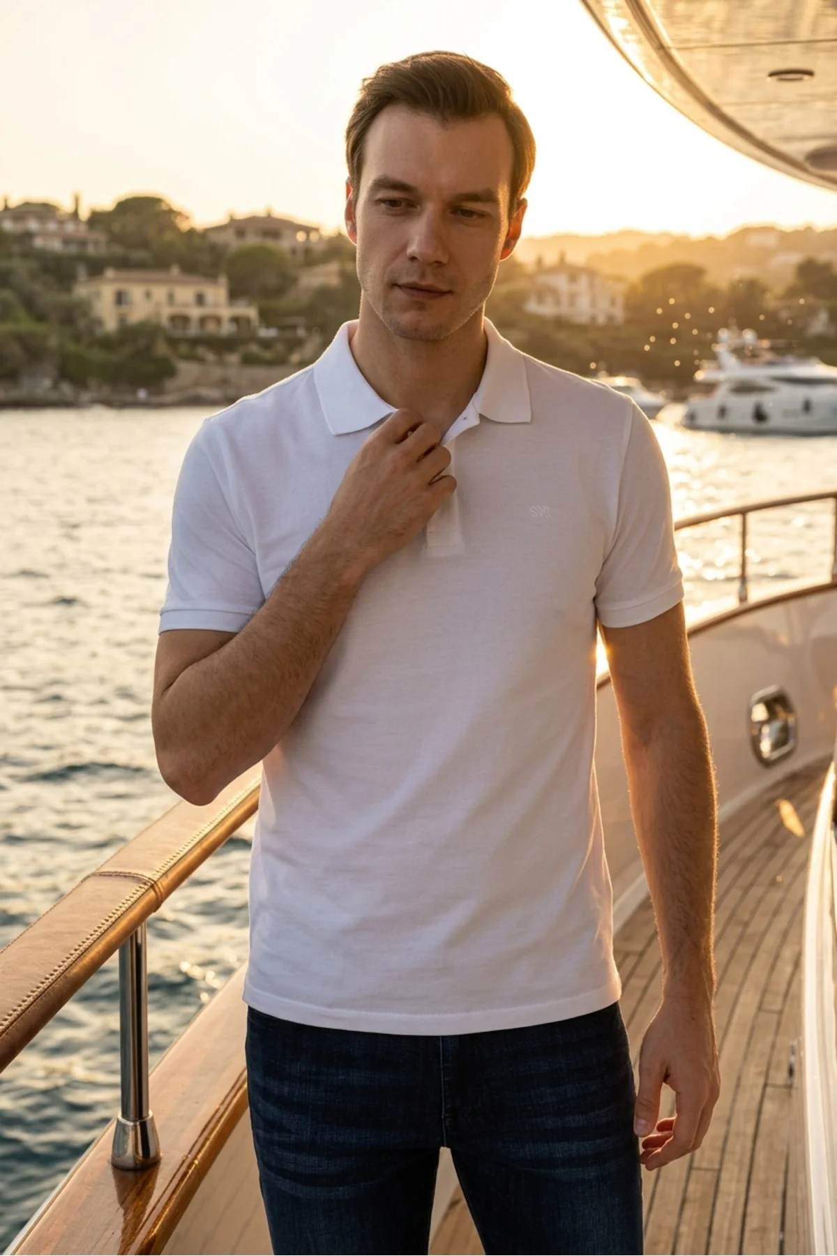 Slim Fit Düz Baskısız Pike Düğmeli Polo Yaka Nefes Alabilen T-shirt Slim Fit Düz Baskısız Pike Düğmeli Polo Yaka Nefes Alabilen T-shirt