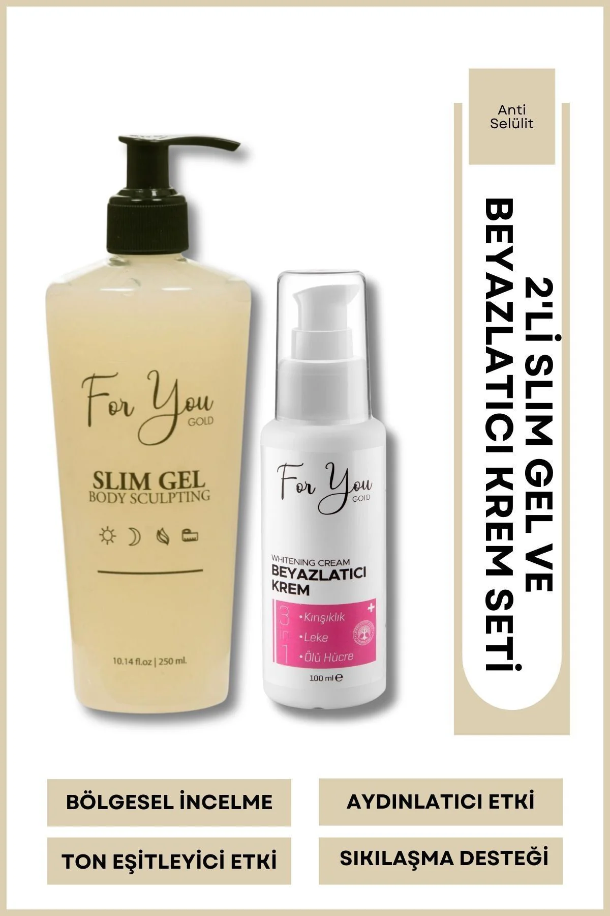 Slim Jel - Çatlak Karşıtı - Sıkılaştırıcı - Selülit Jeli & Beyazl