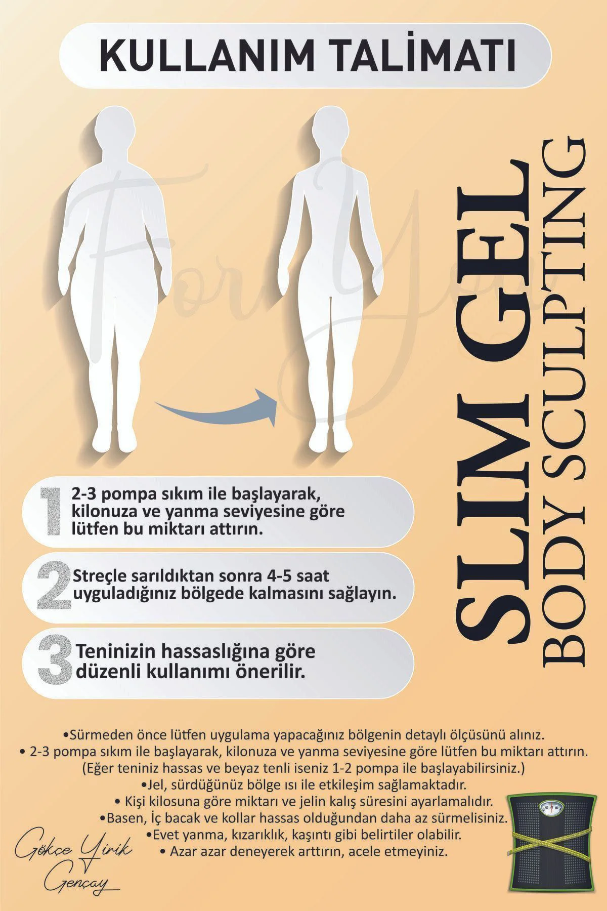 Slim Jel - Çatlak Karşıtı - Sıkılaştırıcı - Selülit Jeli & Beyazl