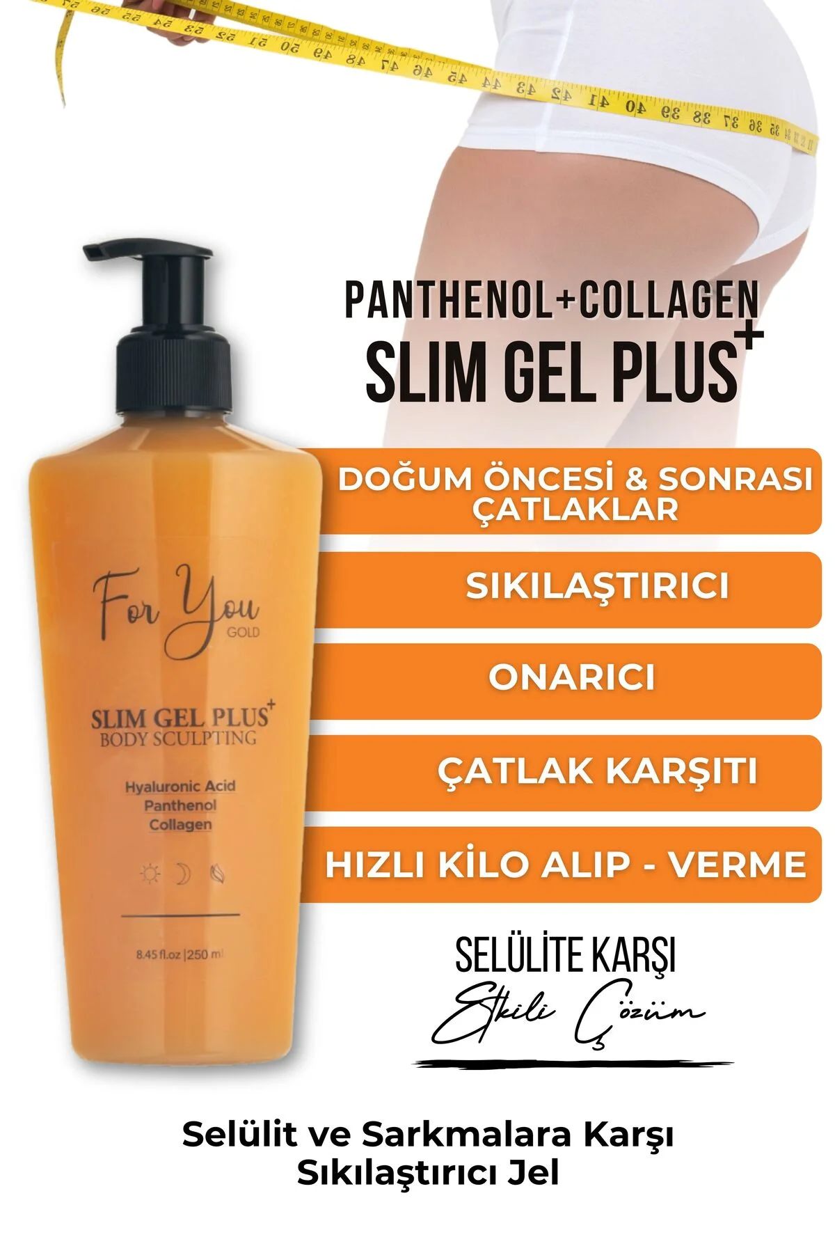 Slim Jel Plus Selülit & Çatlak Bakım, Sıkılaştırıcı, Toparlayıcı, Extra Yakıcı Kolajen Jel 250 ml Slim Jel Plus Selülit & Çatlak Bakım, Sıkılaştırıcı, Toparlayıcı, Extra Yakıcı Kolajen Jel 250 ml