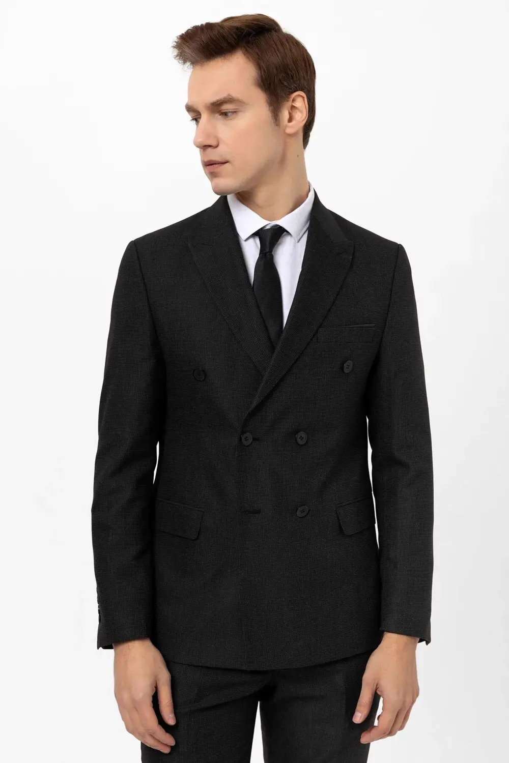 Slim Kalıp Armürlü Takım Elbise